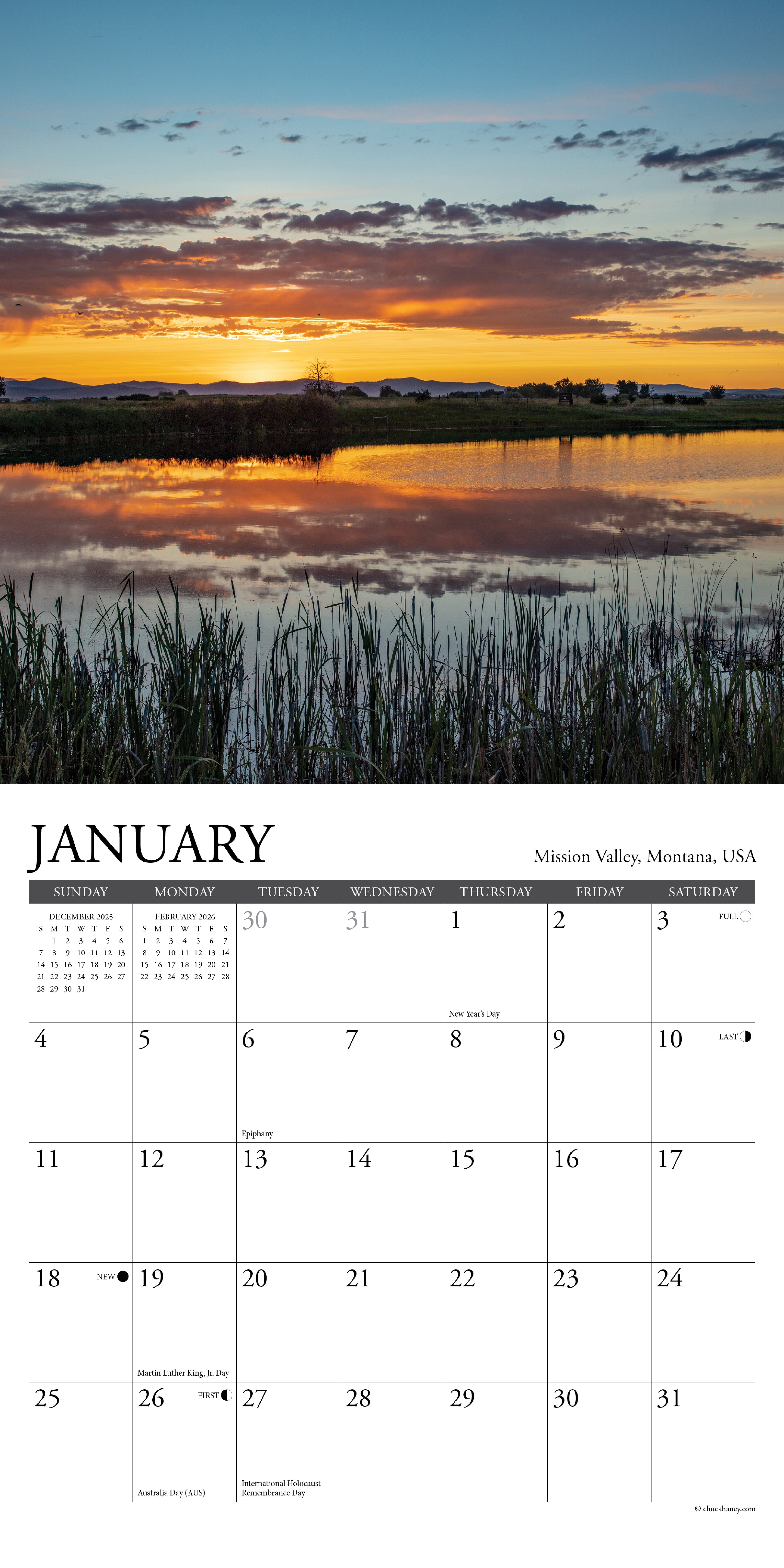 2026 Sunsets - Mini Wall Calendar