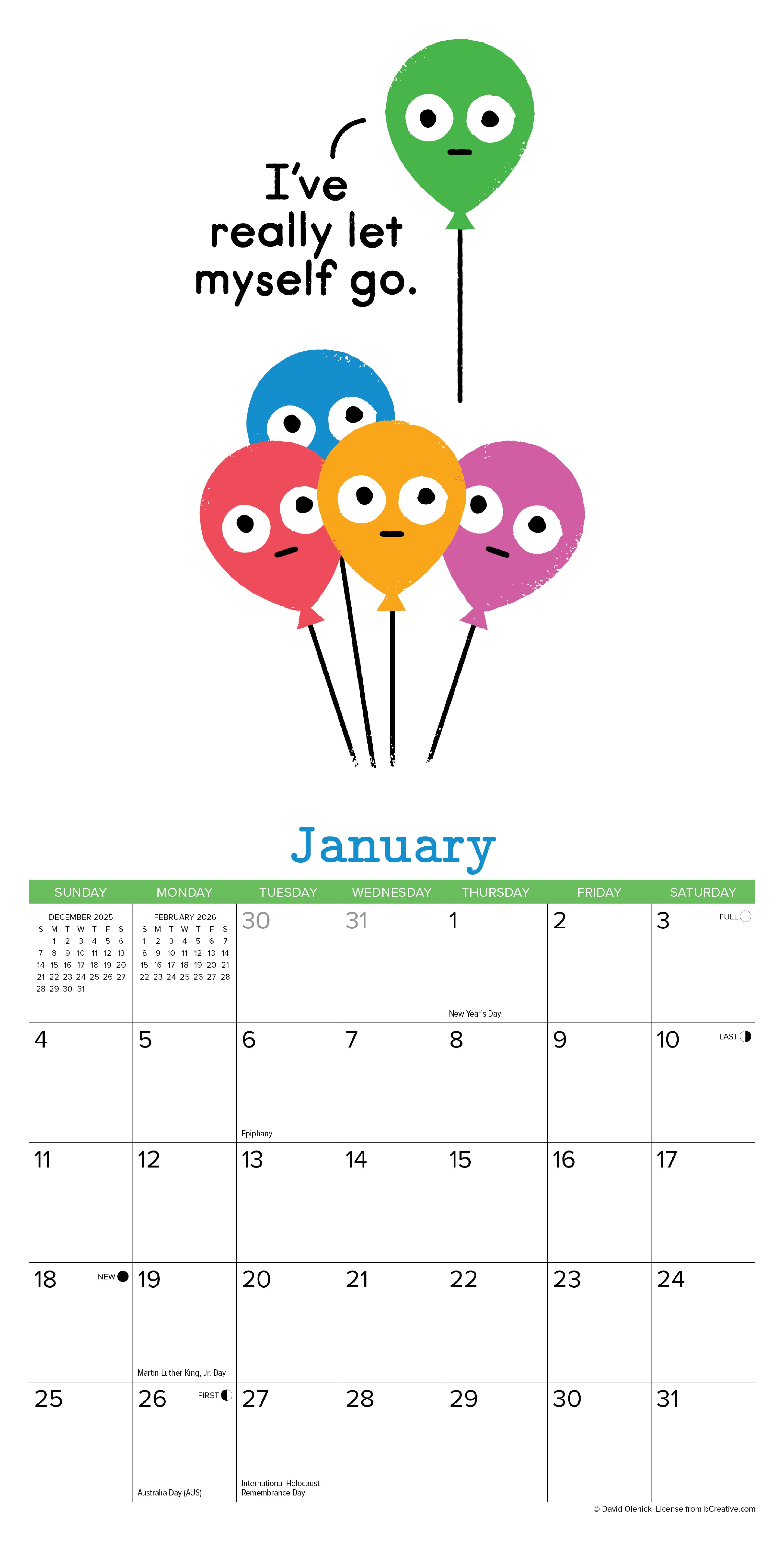 2026 The Art of David Olenick - Mini Wall Calendar