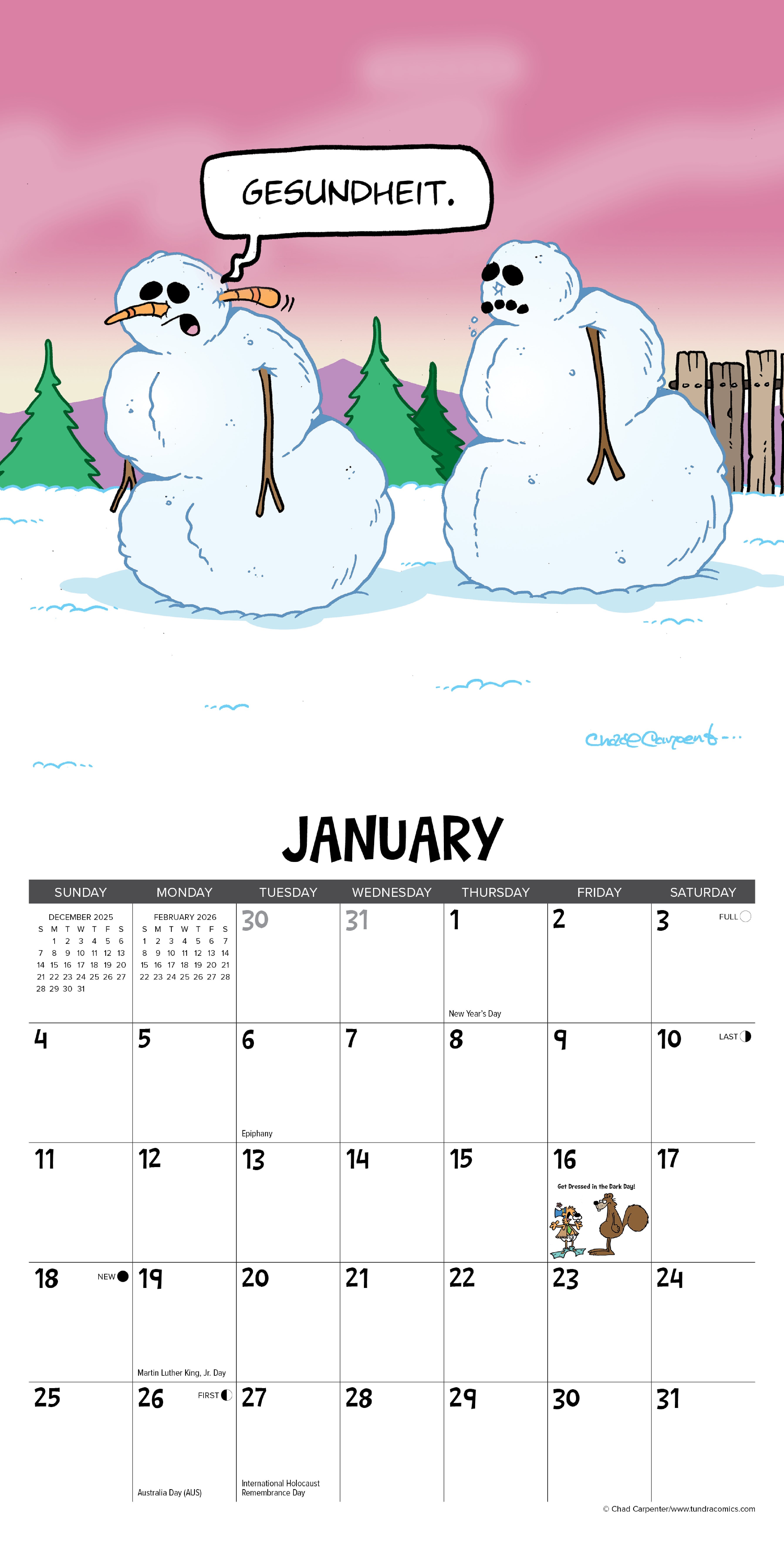 2026 Tundra - Mini Wall Calendar