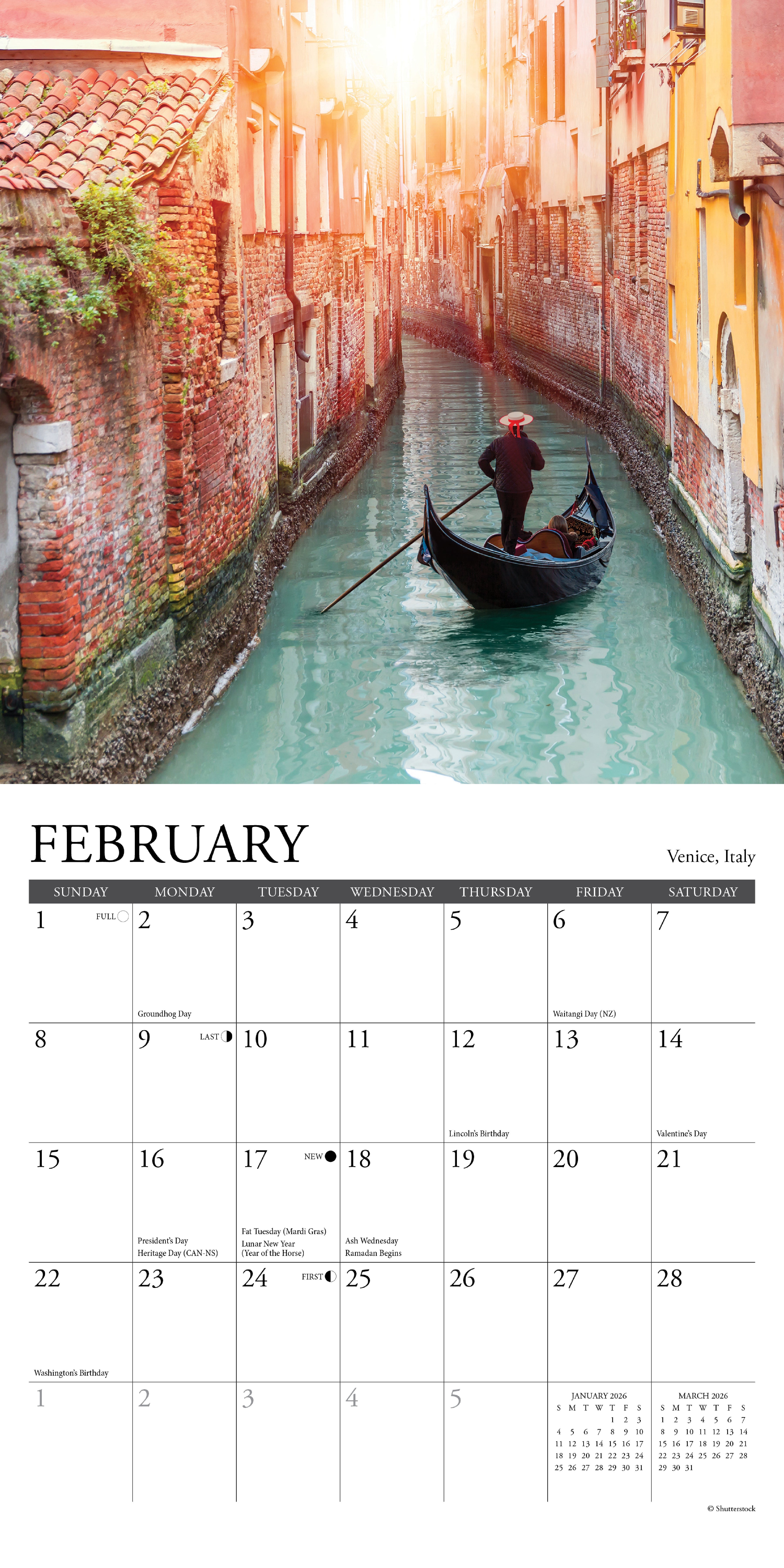 2026 Wanderlust - Mini Wall Calendar