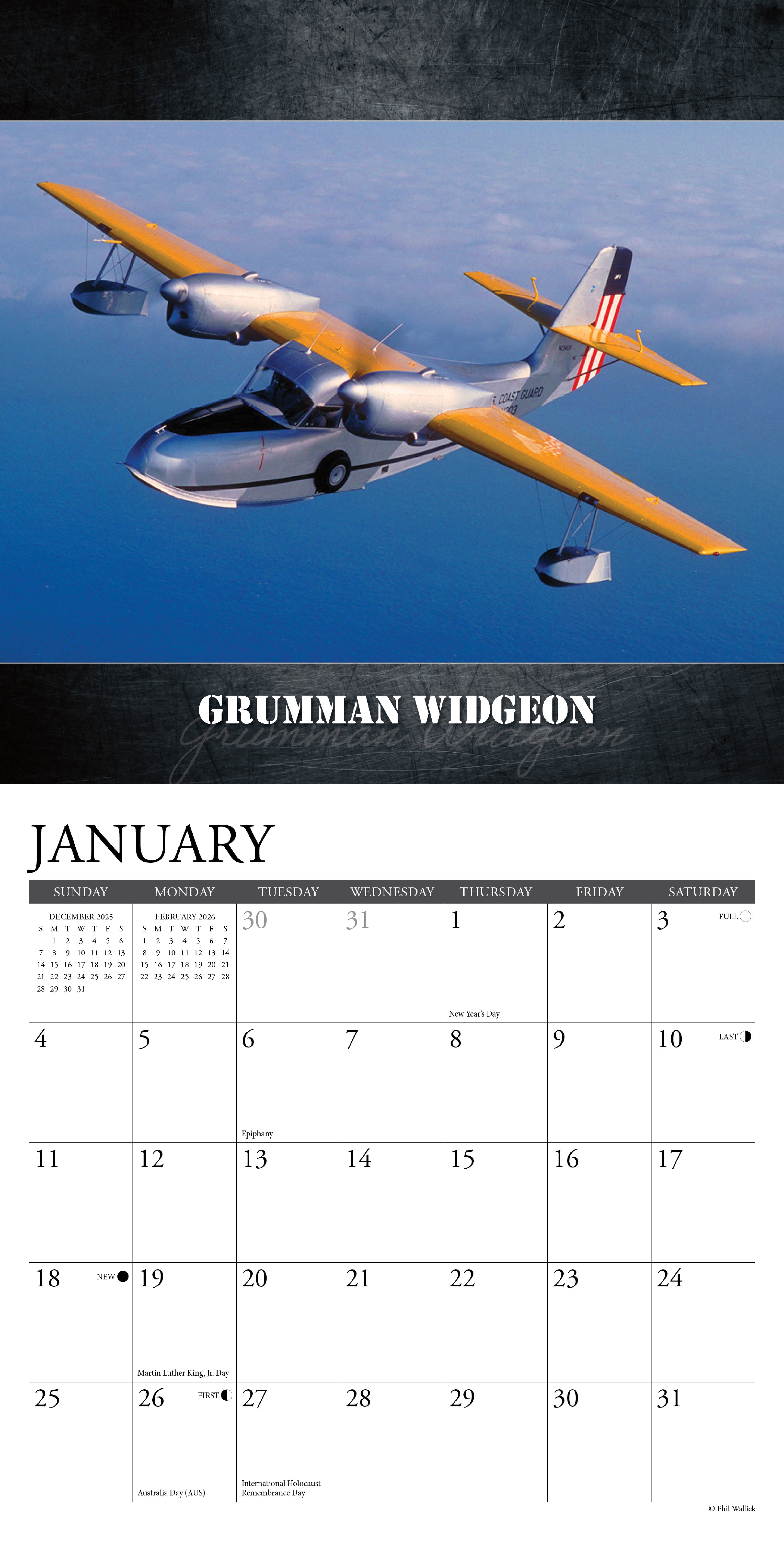2026 WWII Military Aircraft - Mini Wall Calendar