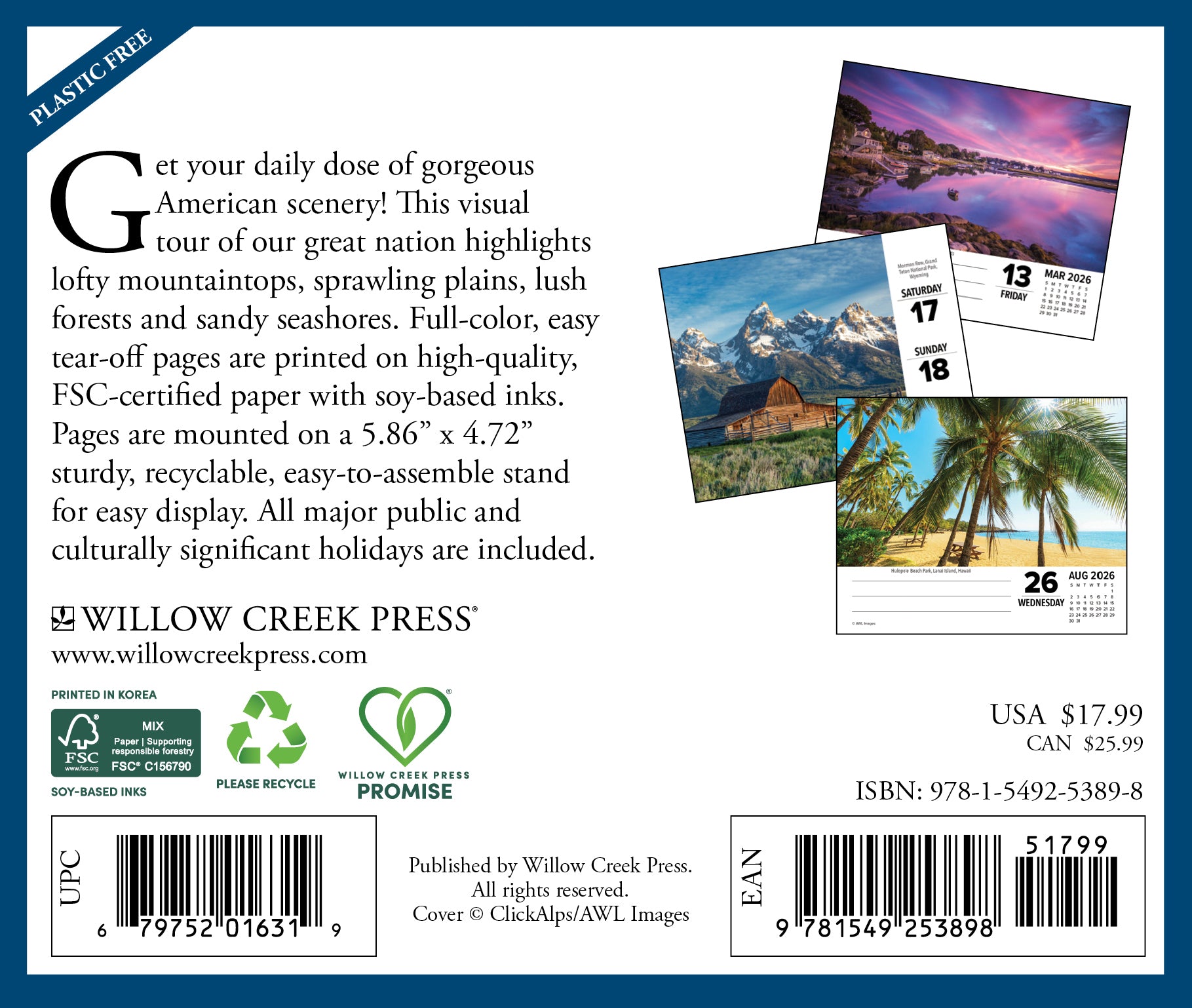 2026 America the Beautiful - Boxed Page-A-Day Calendar