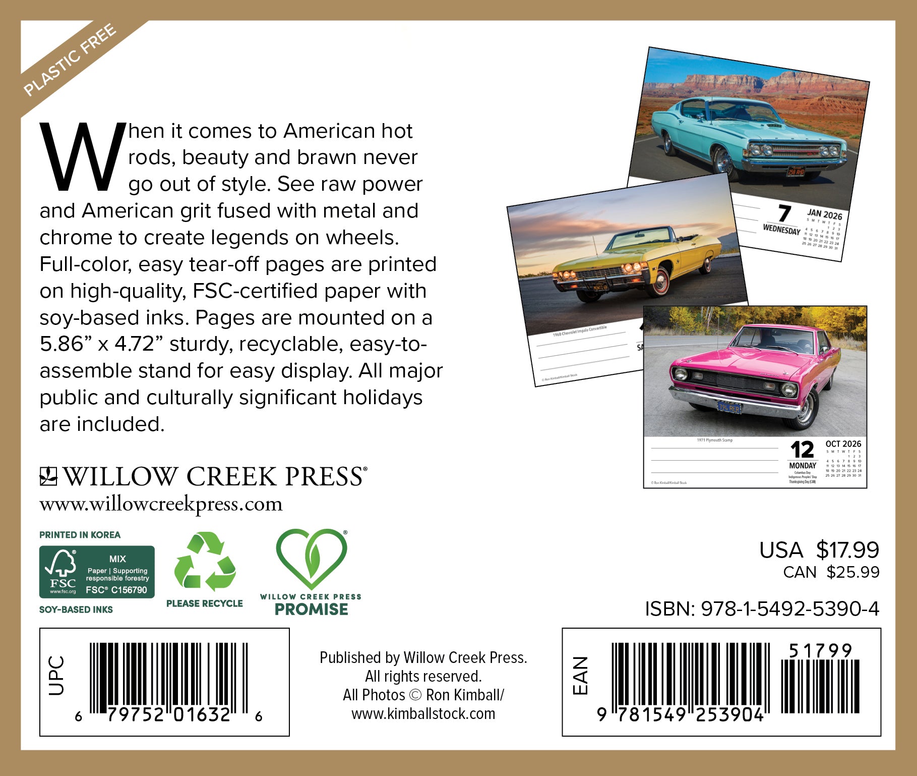 2026 American Muscle Cars - Boxed Page-A-Day Calendar