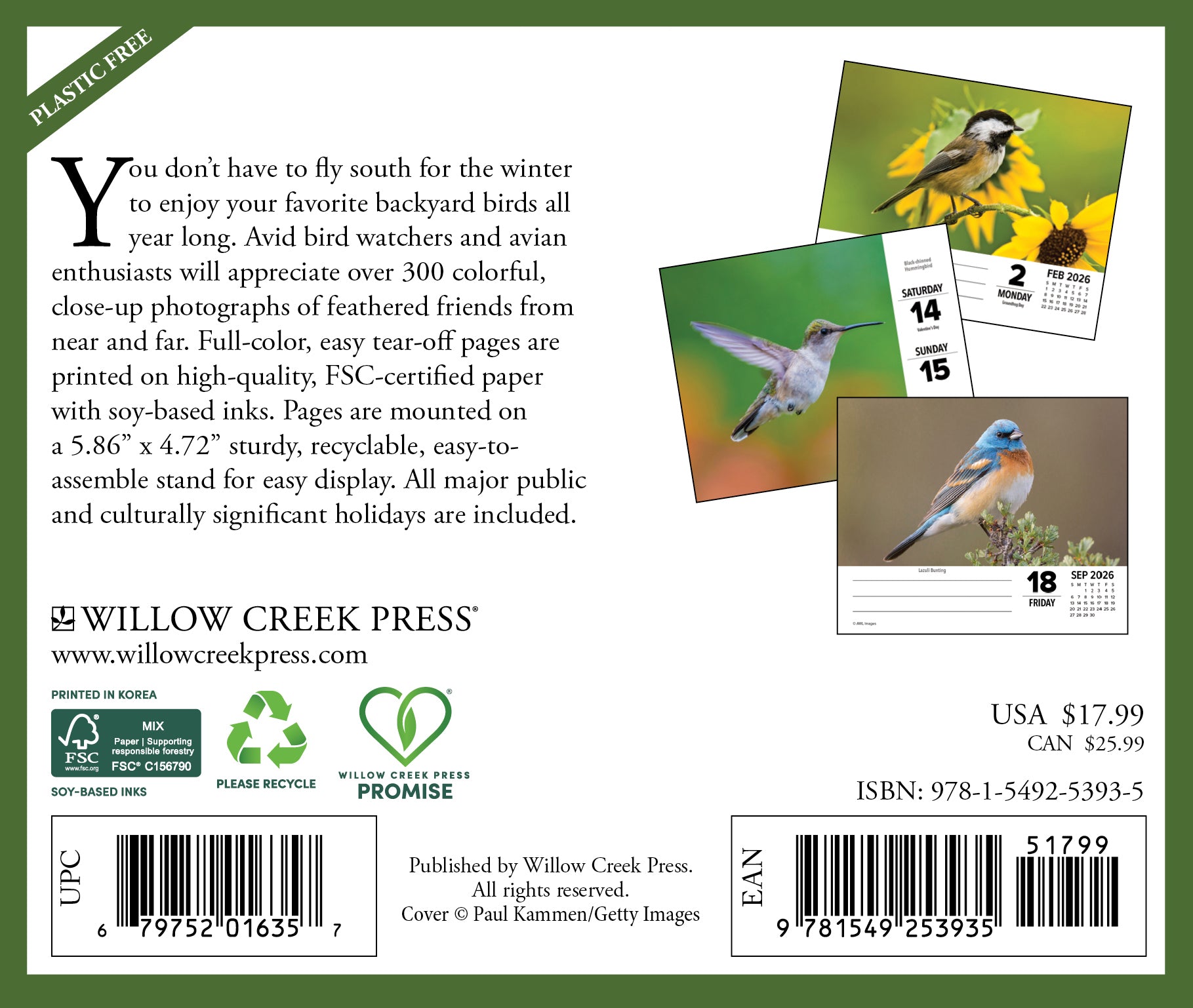 2026 Backyard Birds - Boxed Page-A-Day Calendar
