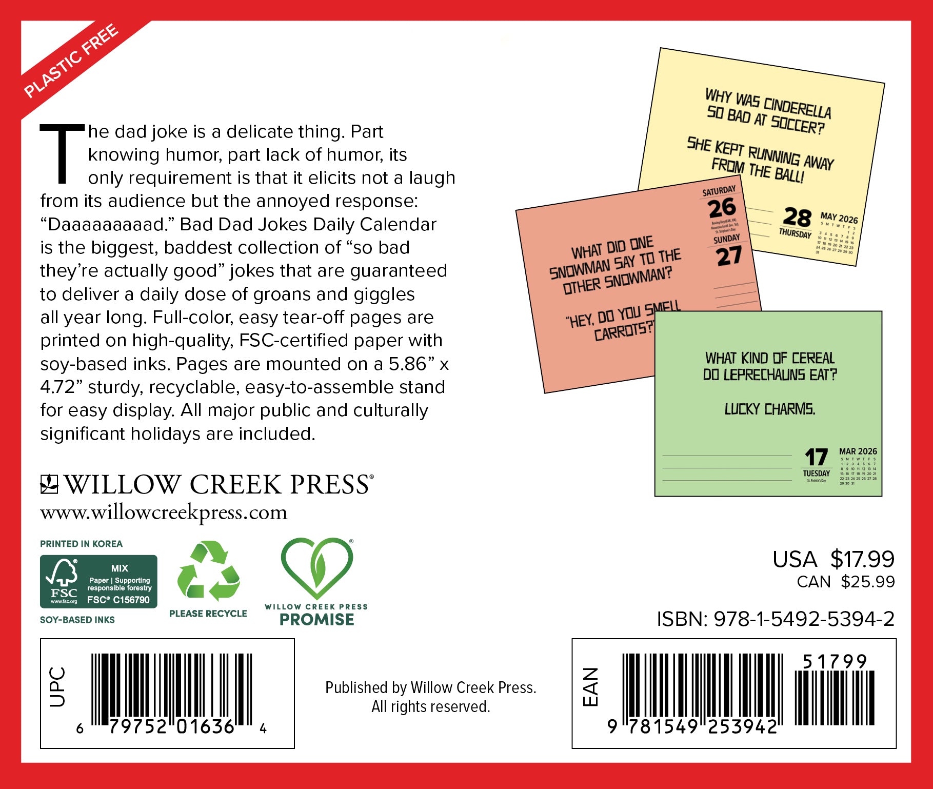 2026 Bad Dad Jokes - Boxed Page-A-Day Calendar