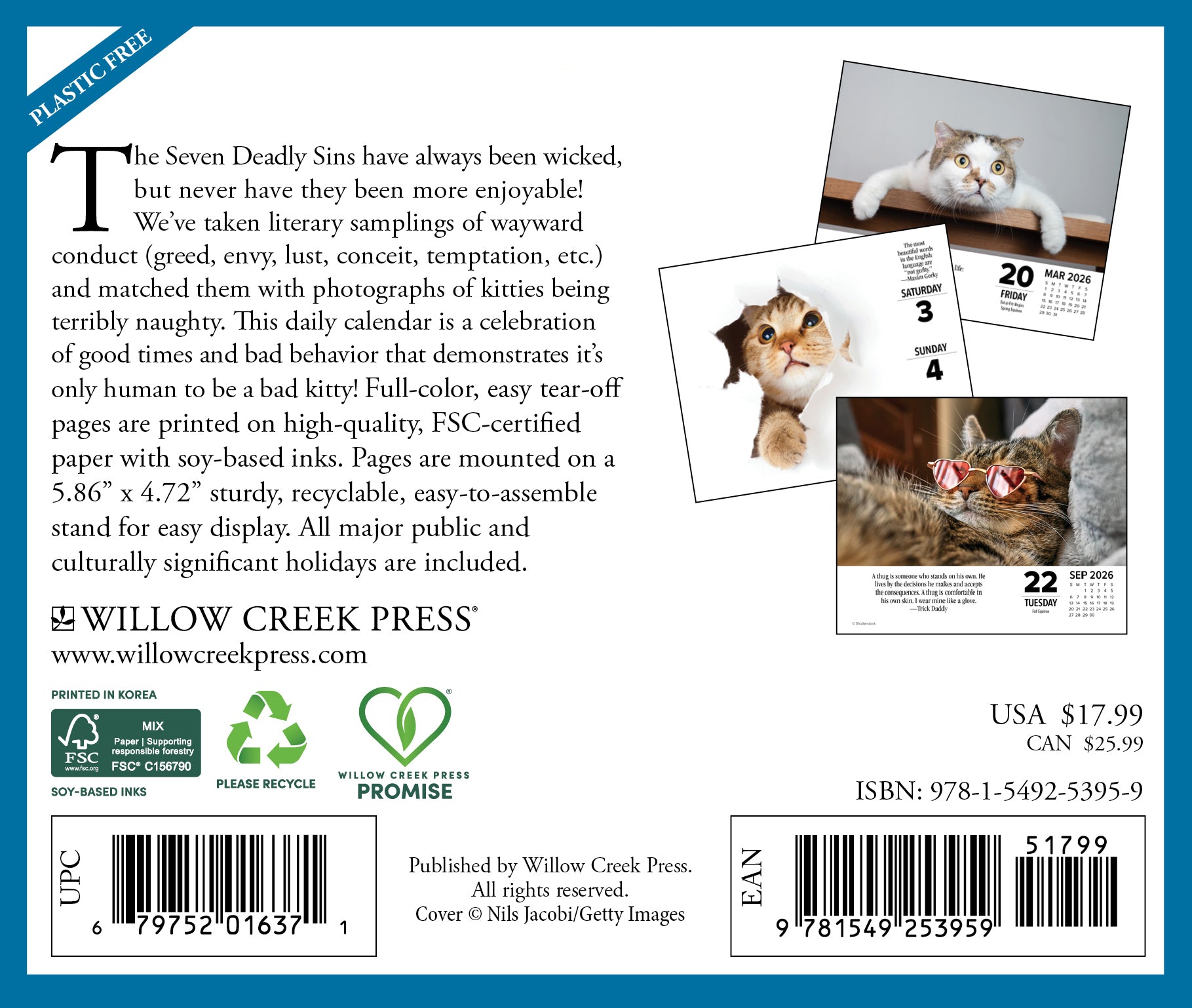 2026 Bad Kitties - Boxed Page-A-Day Calendar