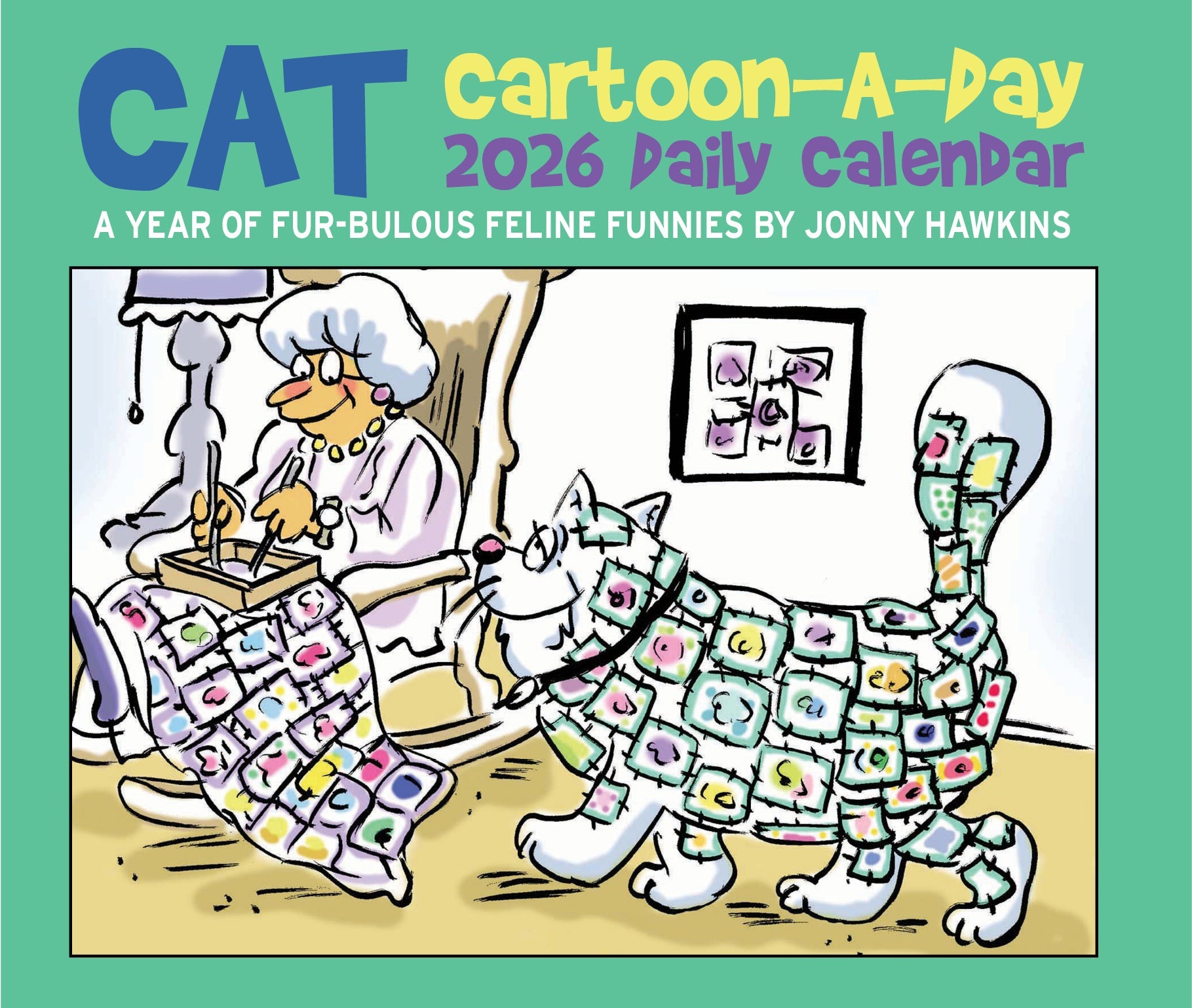 2026 Cat Cartoon-A-Day by Jonny Hawkins - Boxed Page-A-Day Calendar