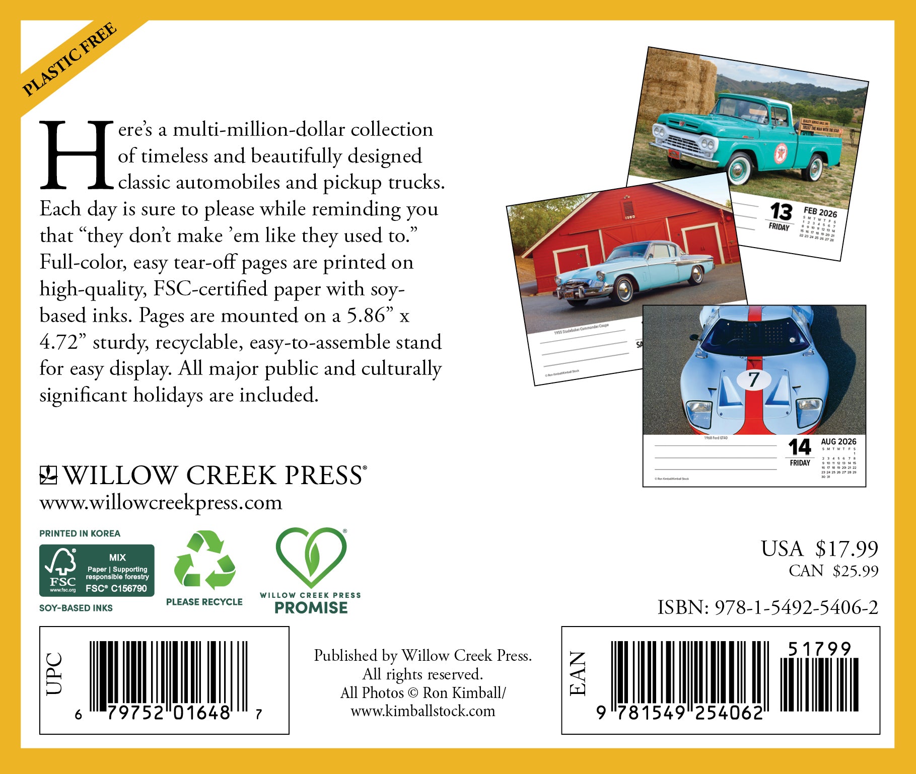 2026 Classic Cars & Trucks - Boxed Page-A-Day Calendar