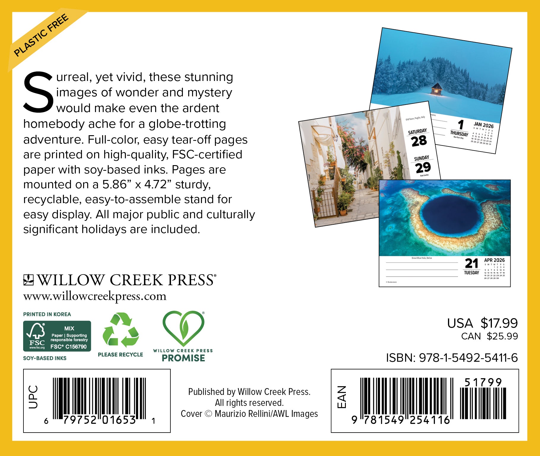 2026 Daily Destinations - Boxed Page-A-Day Calendar