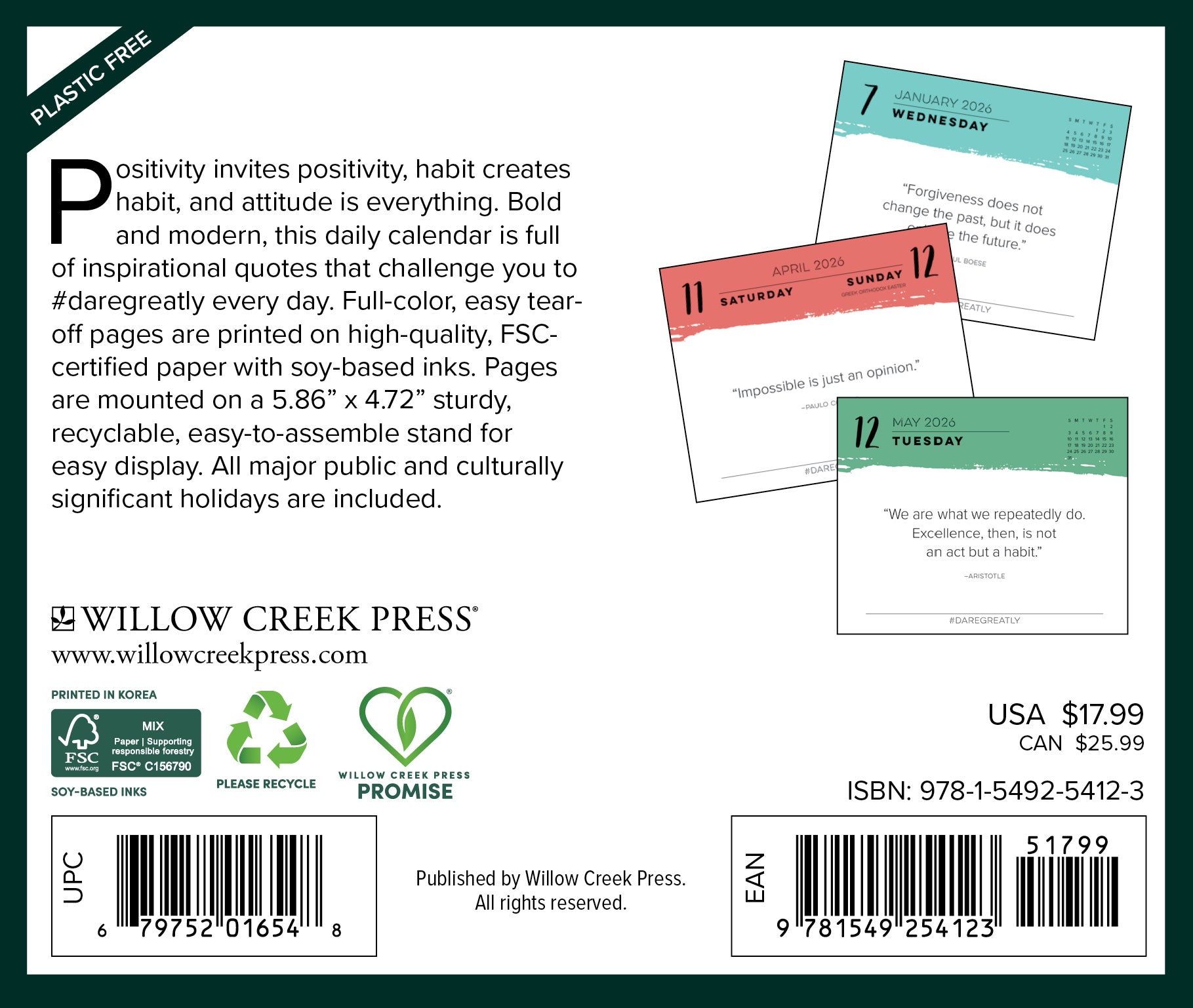 2026 Dare Greatly - Boxed Page-A-Day Calendar