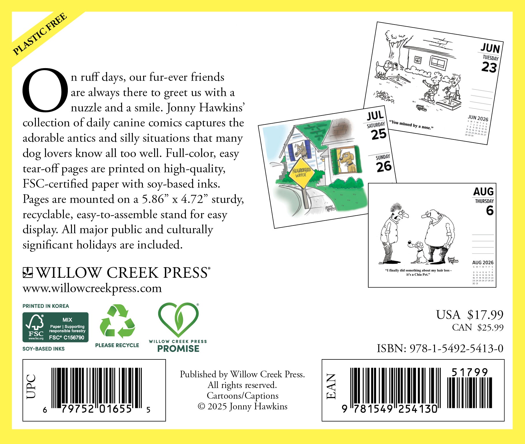 2026 Dog Cartoon-a-Day by Jonny Hawkins - Boxed Page-A-Day Calendar