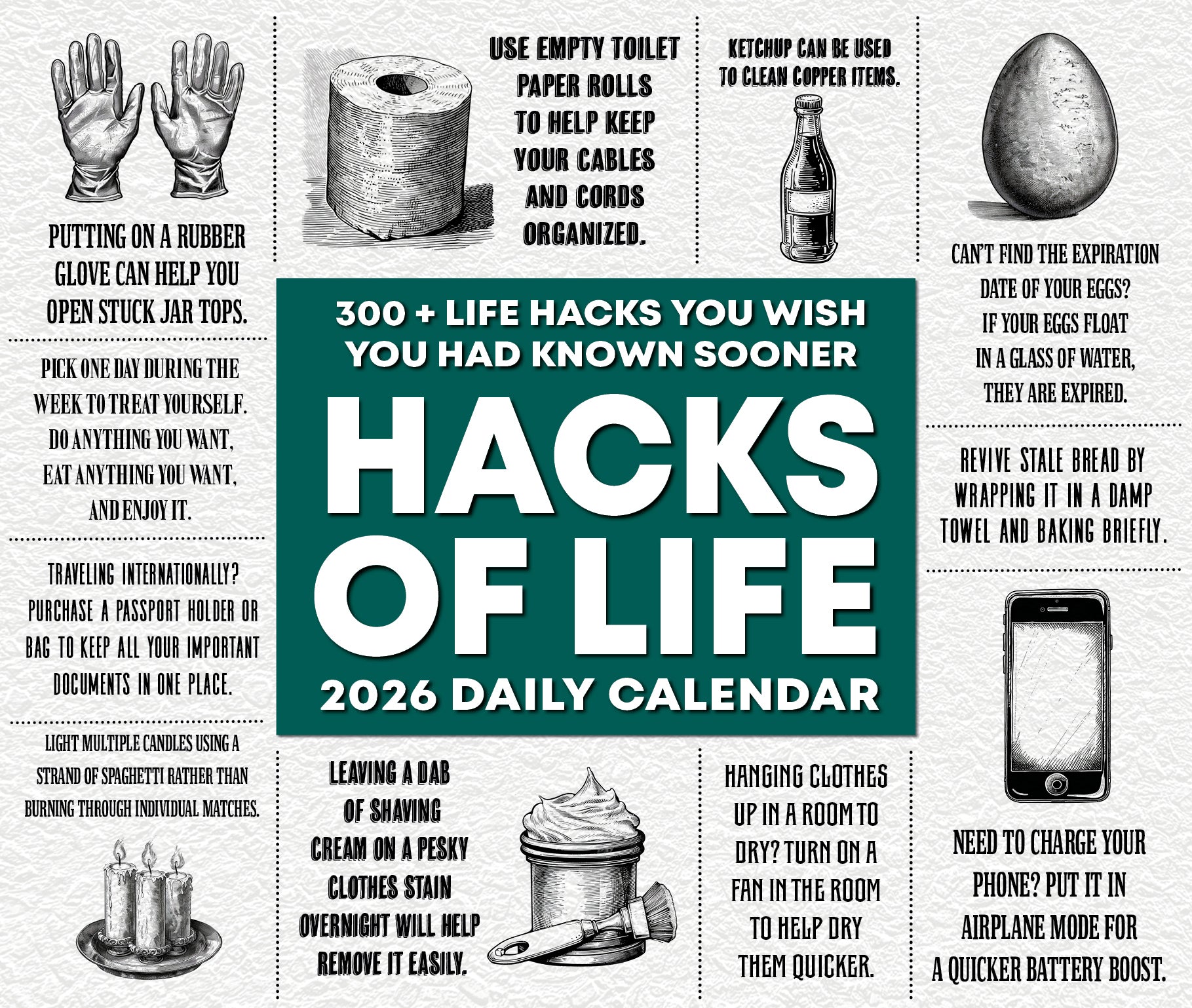 2026 Hacks of Life - Boxed Page-A-Day Calendar
