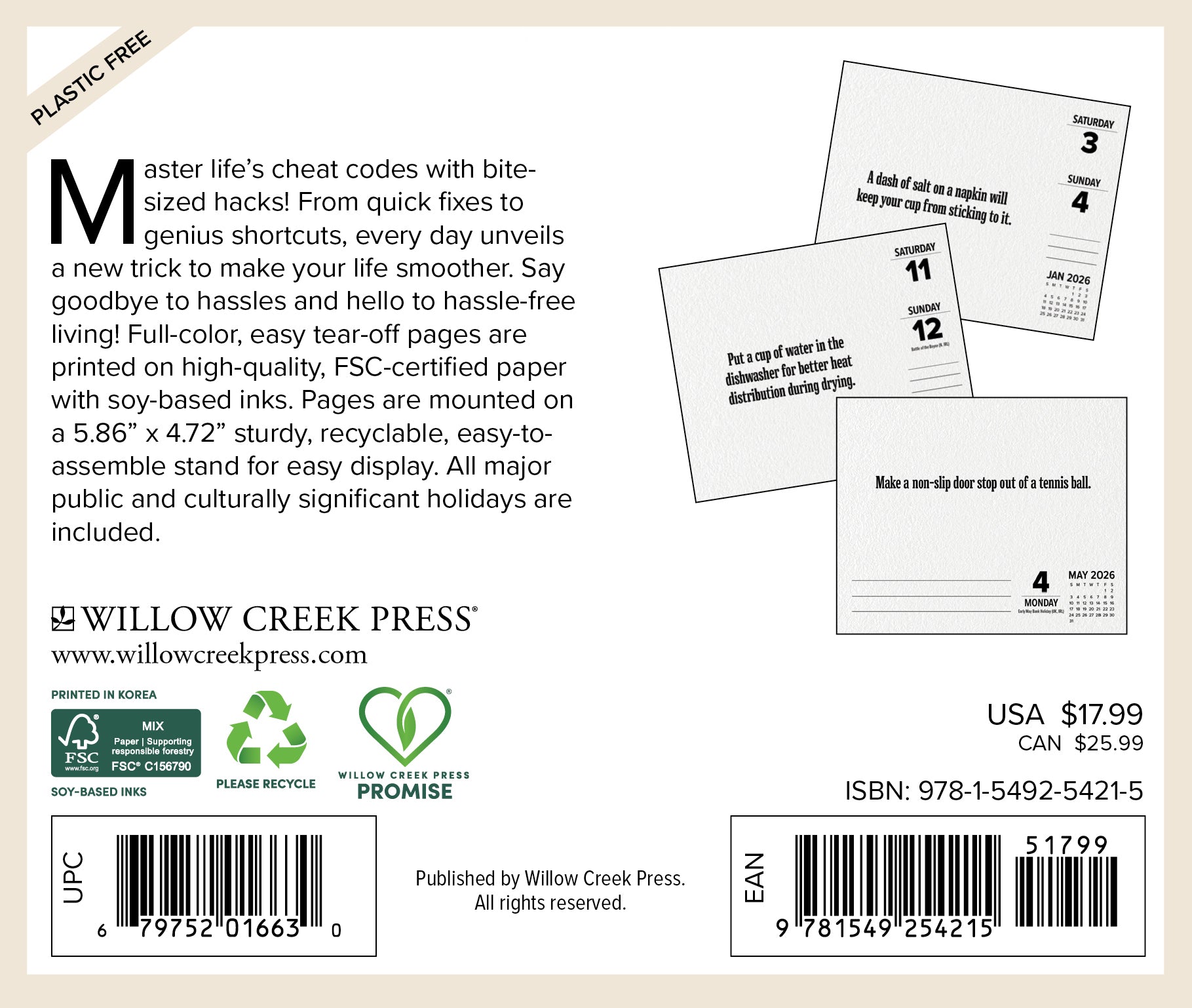 2026 Hacks of Life - Boxed Page-A-Day Calendar