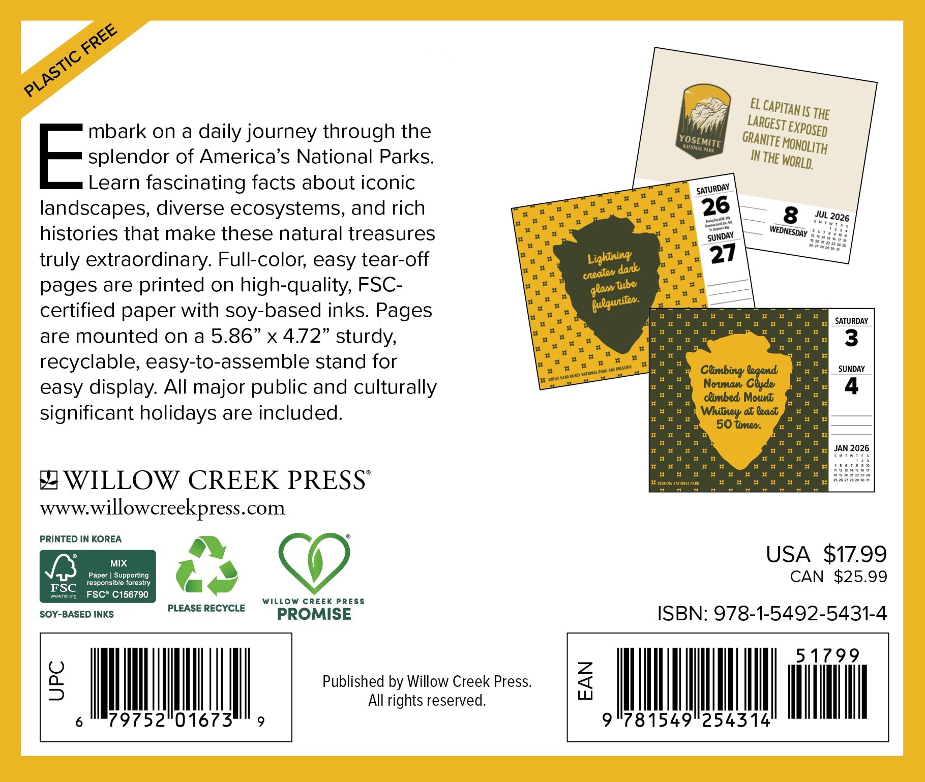 2026 National Park Trivia - Boxed Page-A-Day Calendar