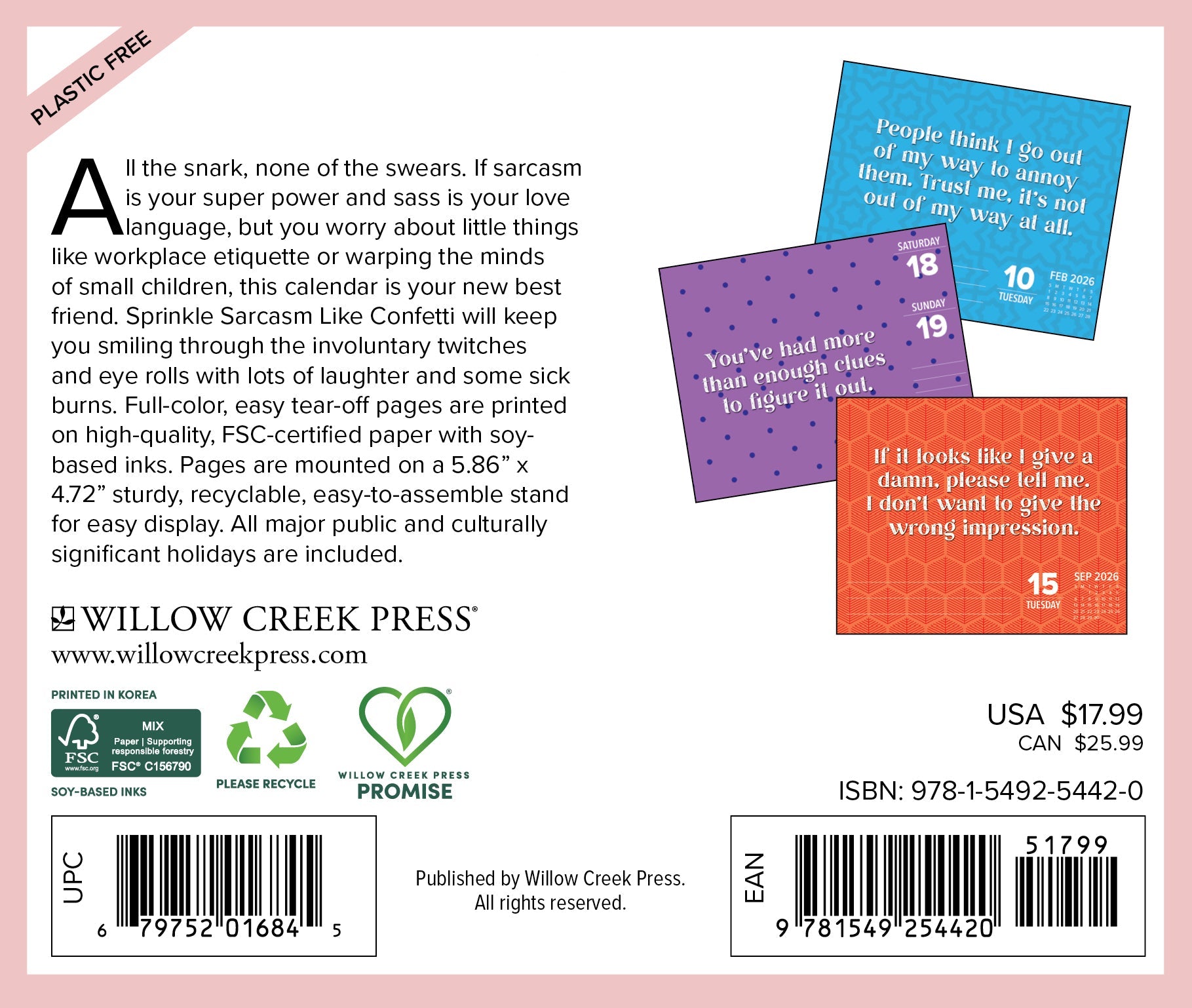 2026 Sprinkle Sarcasm Like Confetti - Boxed Page-A-Day Calendar