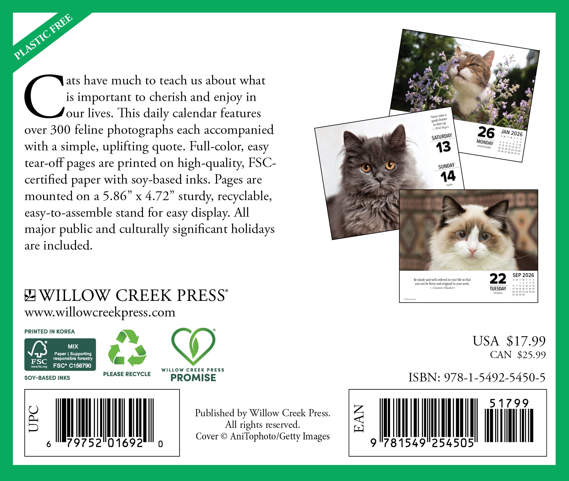 2026 What Cats Teach Us - Boxed Page-A-Day Calendar