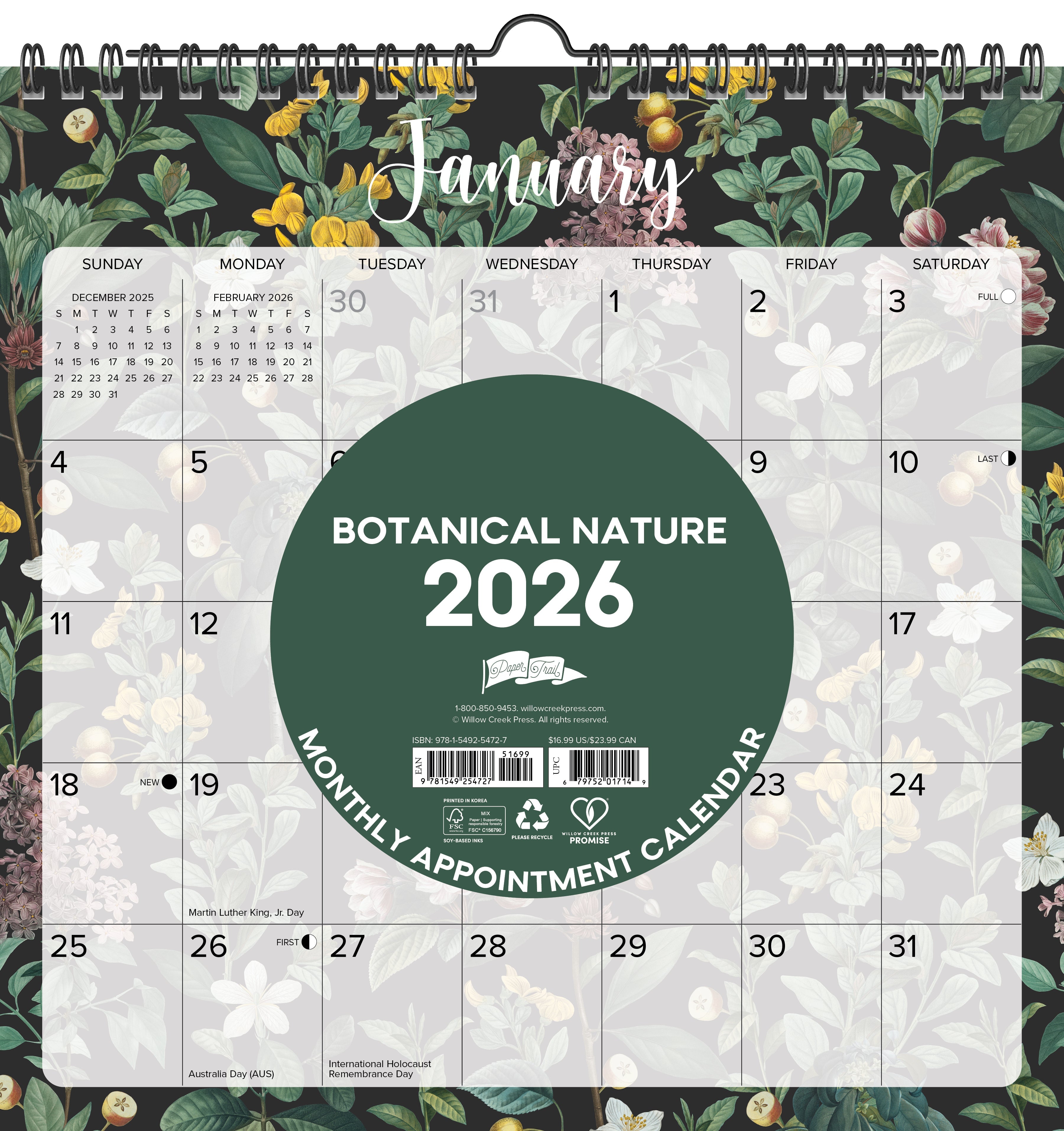 2026 Botanical Nature - Square Wall Calendar