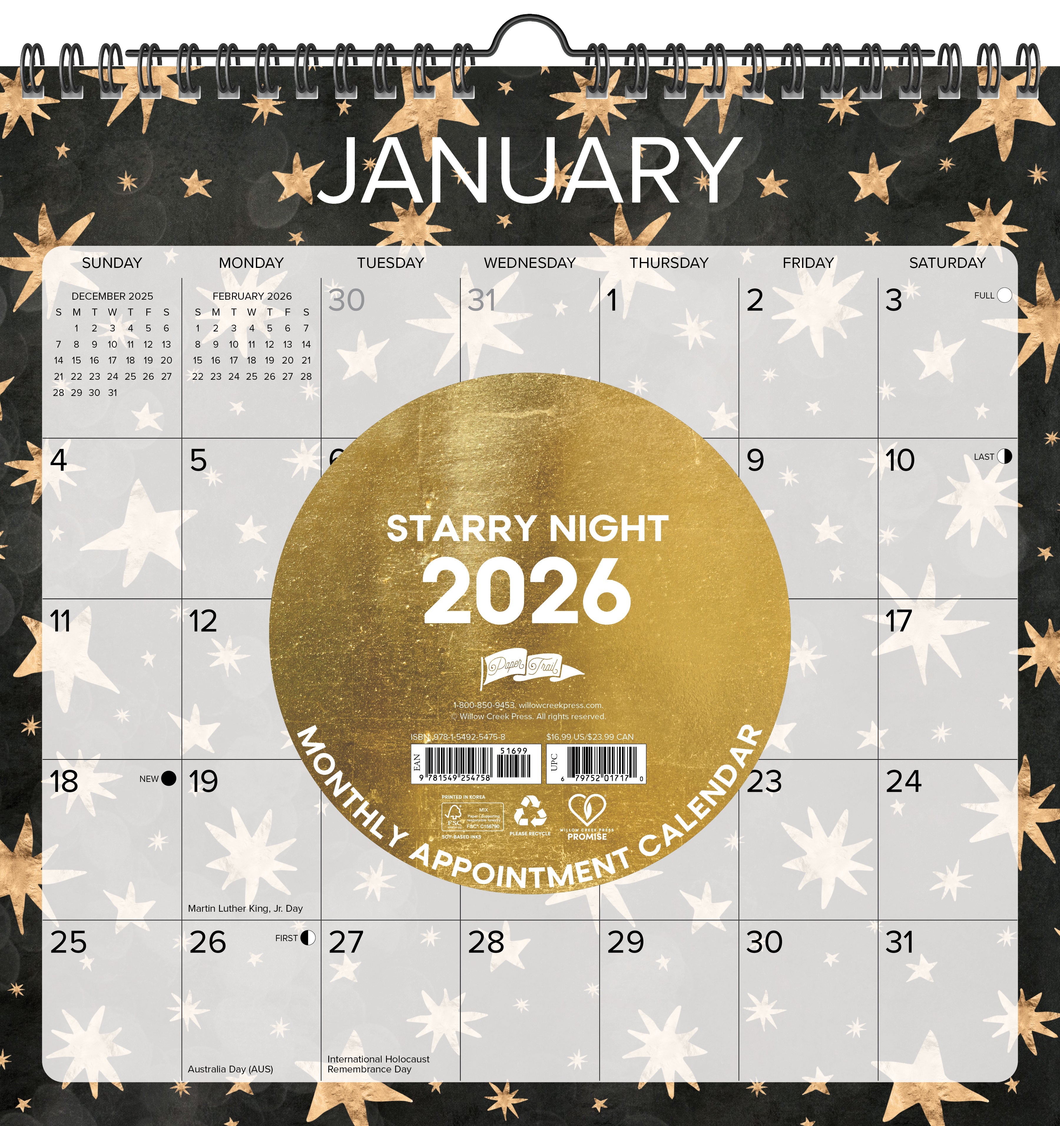 2026 Starry Night - Square Wall Calendar