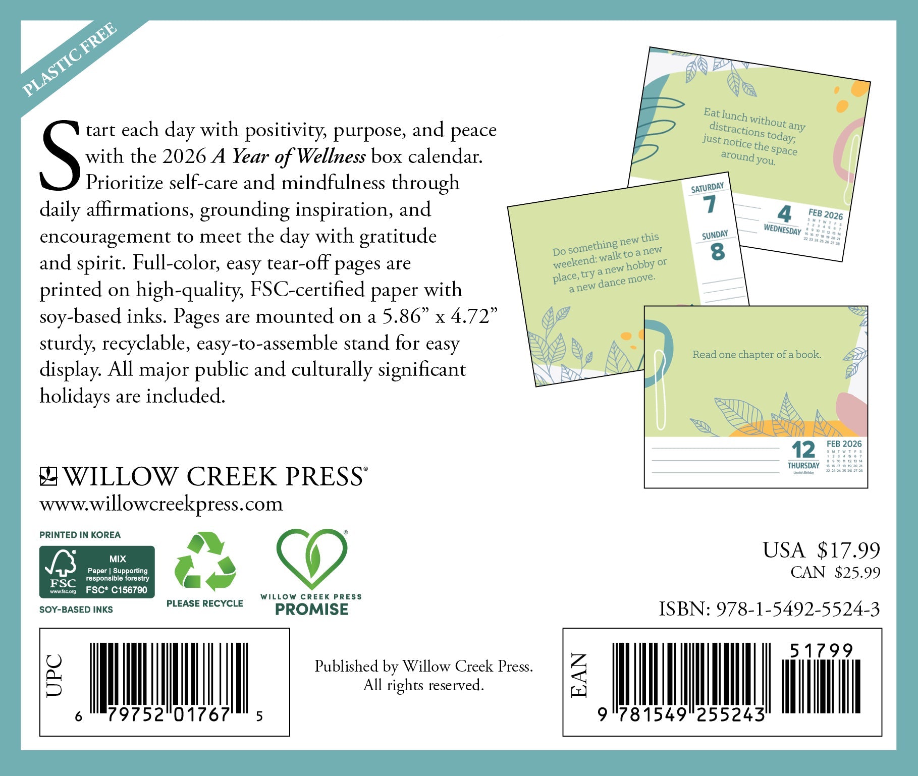 2026 A Year of Wellness - Boxed Page-A-Day Calendar