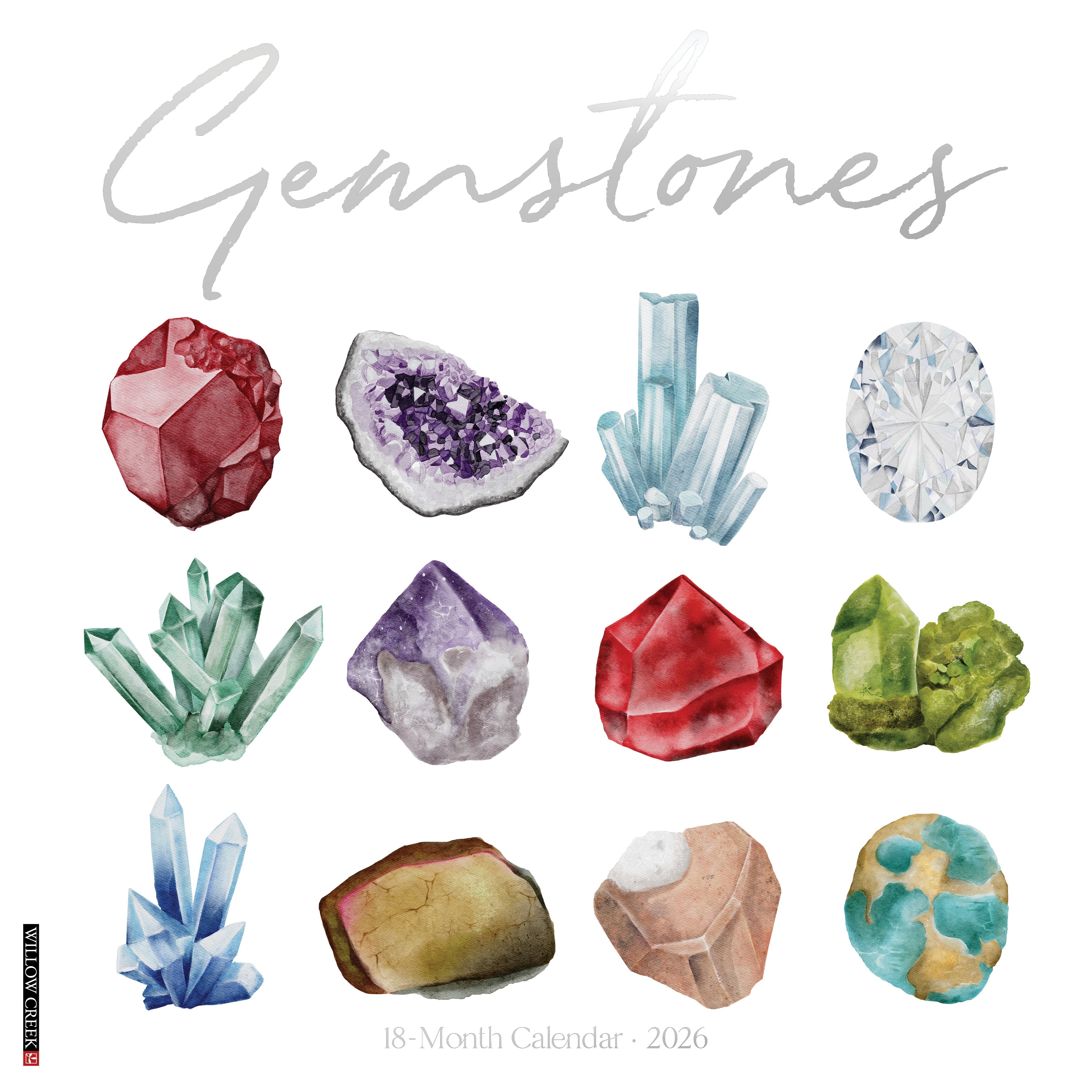 2026 Gemstones - Square Wall Calendar