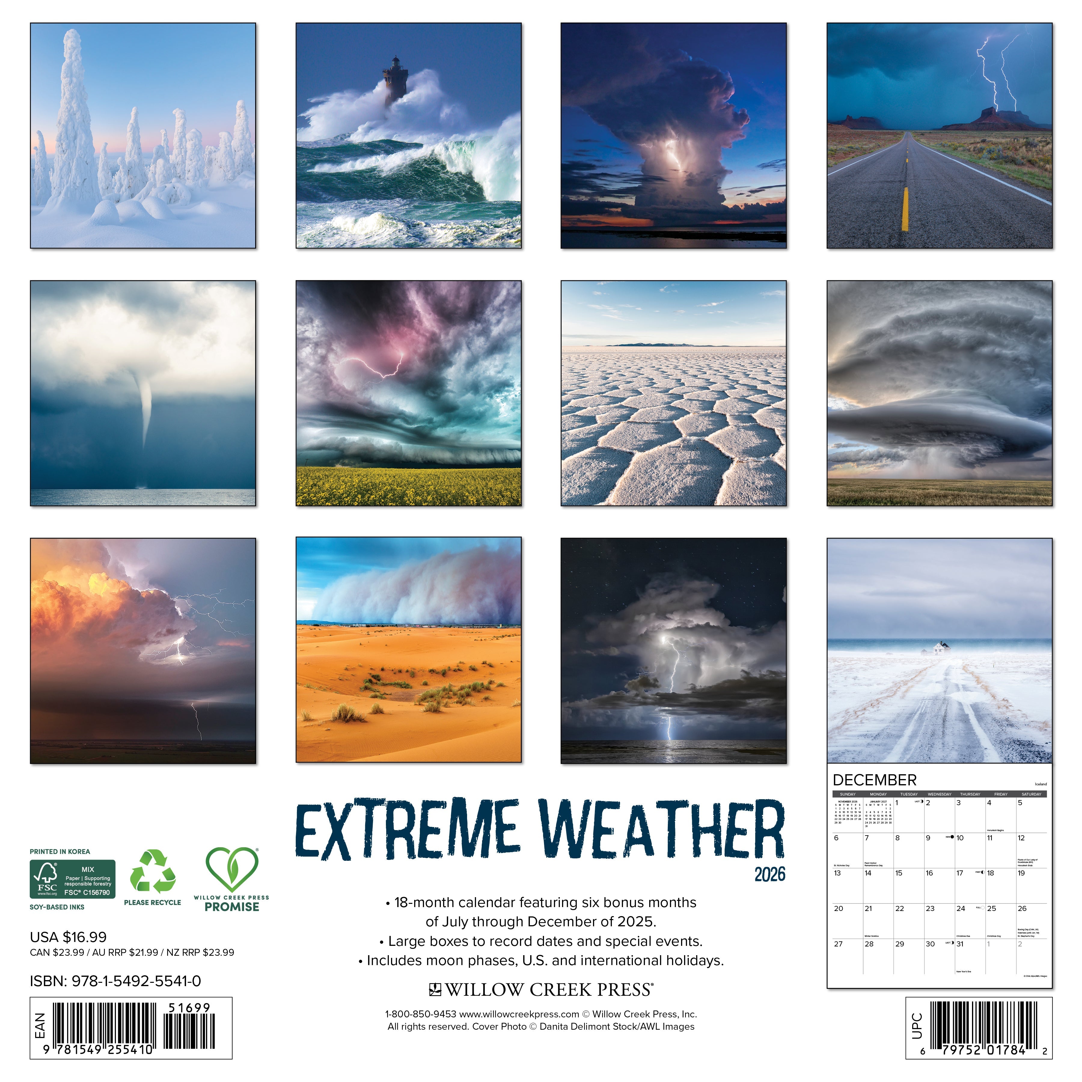 2026 Extreme Weather - Square Wall Calendar