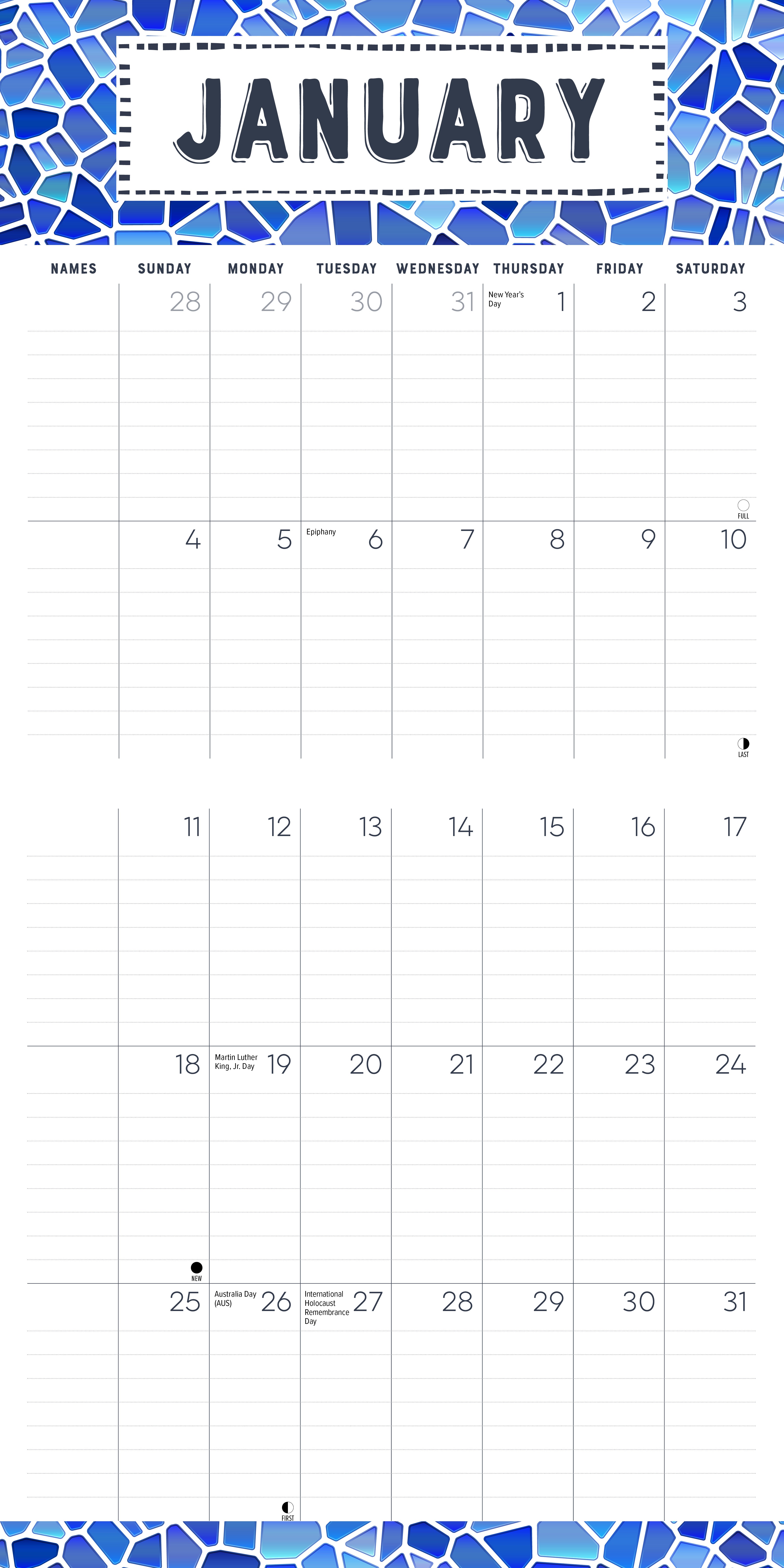 2026 Family Calendar - Square Wall Calendar