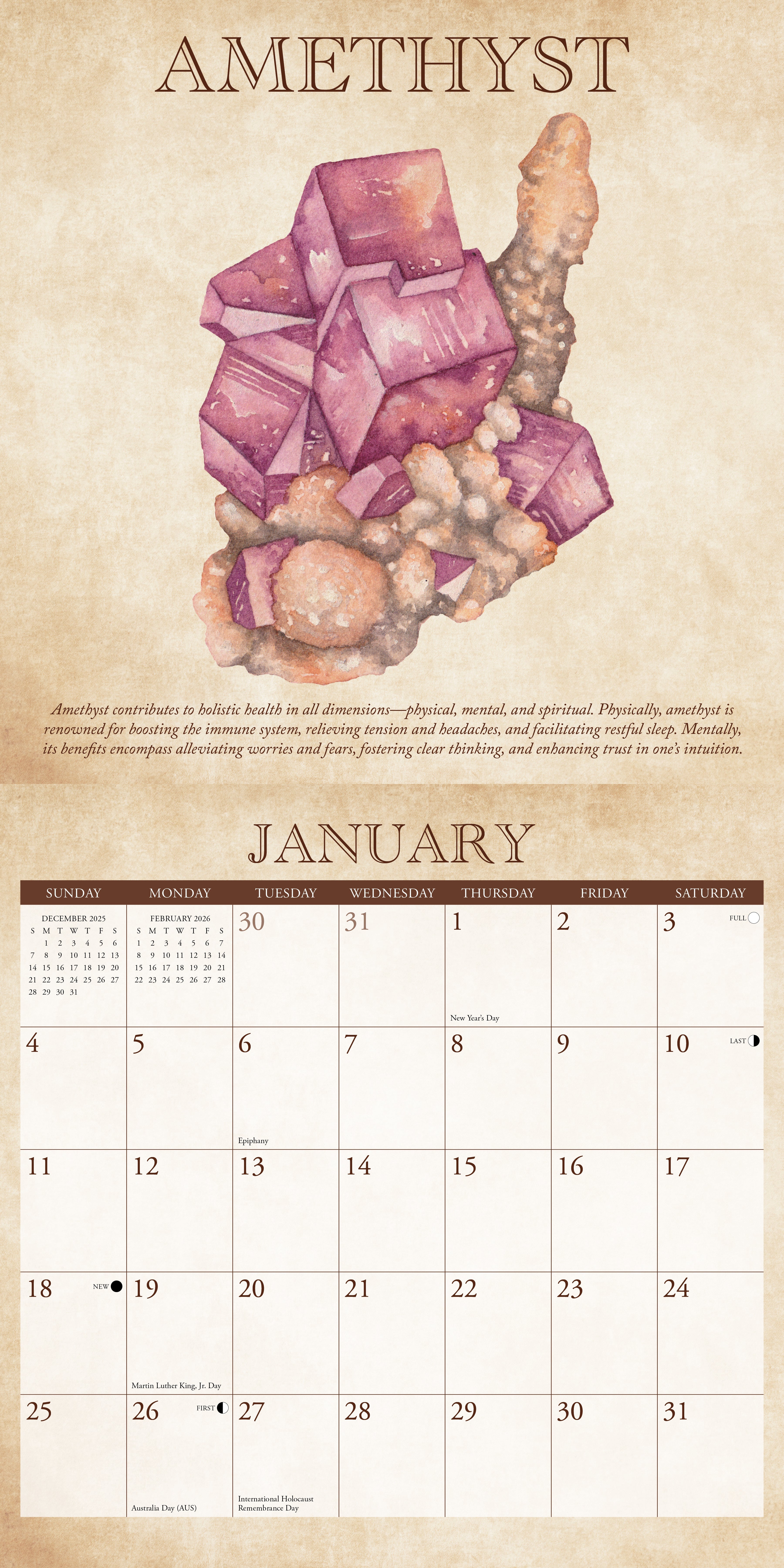 2026 Mineralologie - Square Wall Calendar