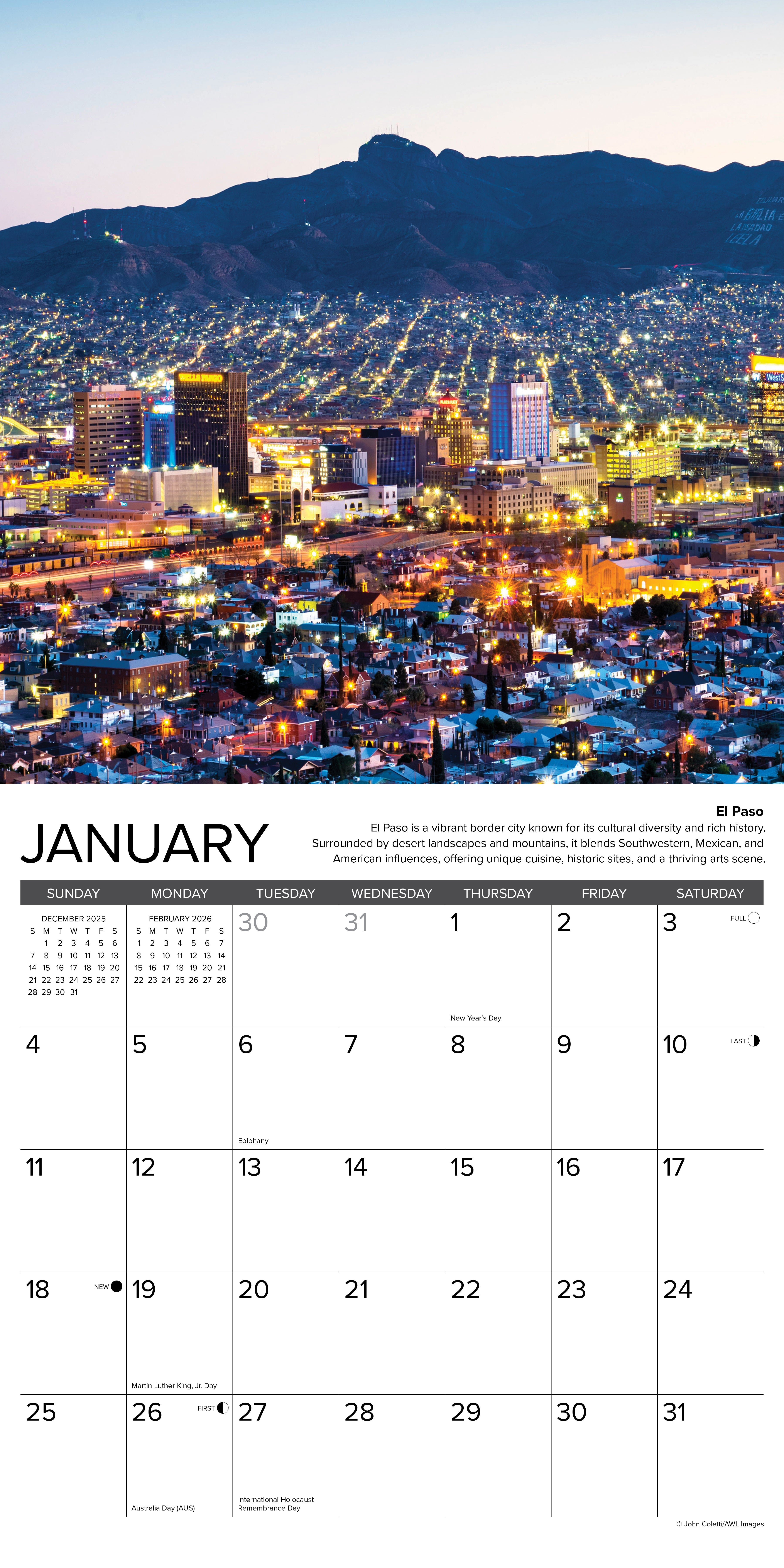 2026 Texas - Square Wall Calendar
