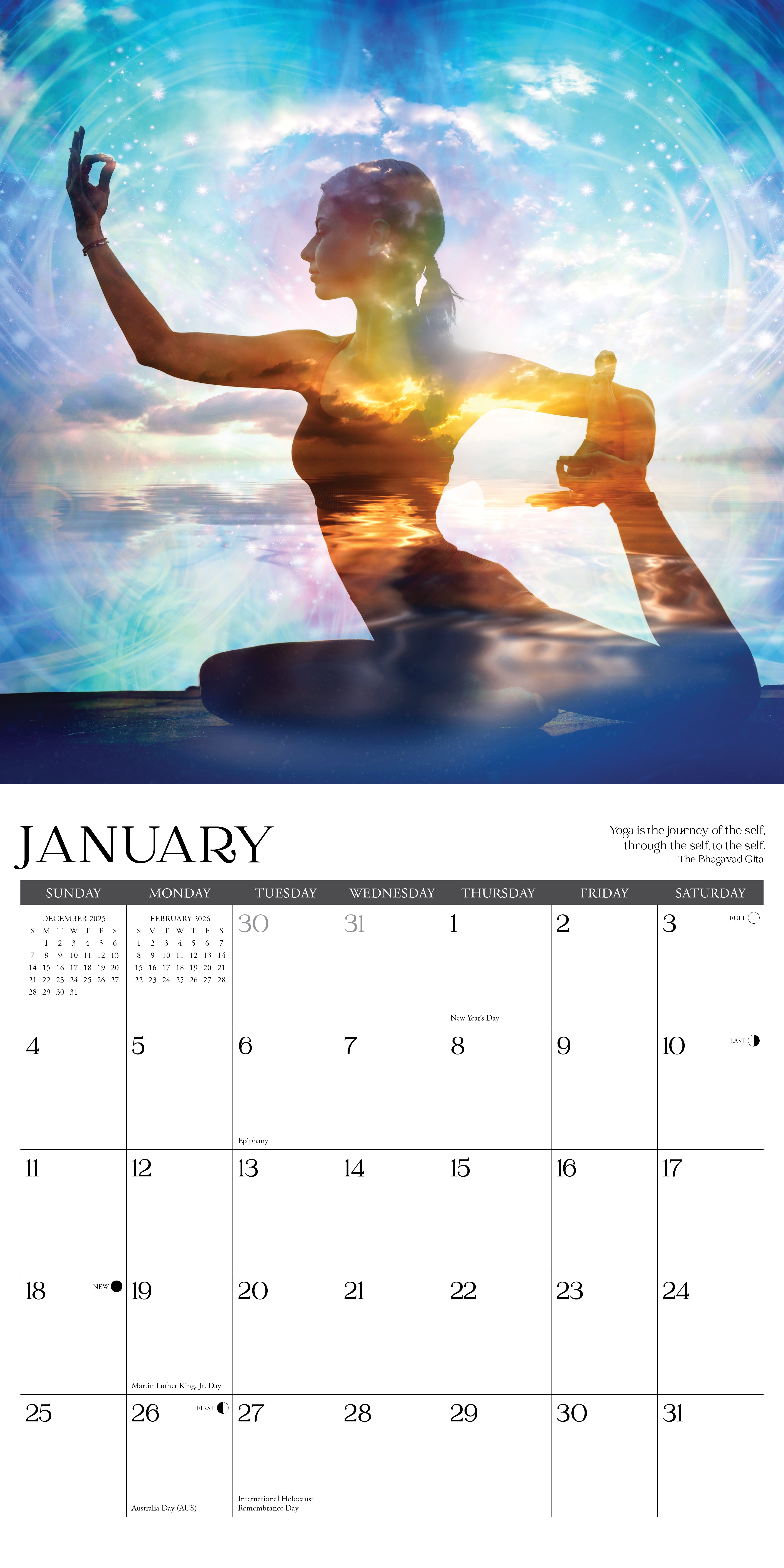 2026 Yoga - Square Wall Calendar