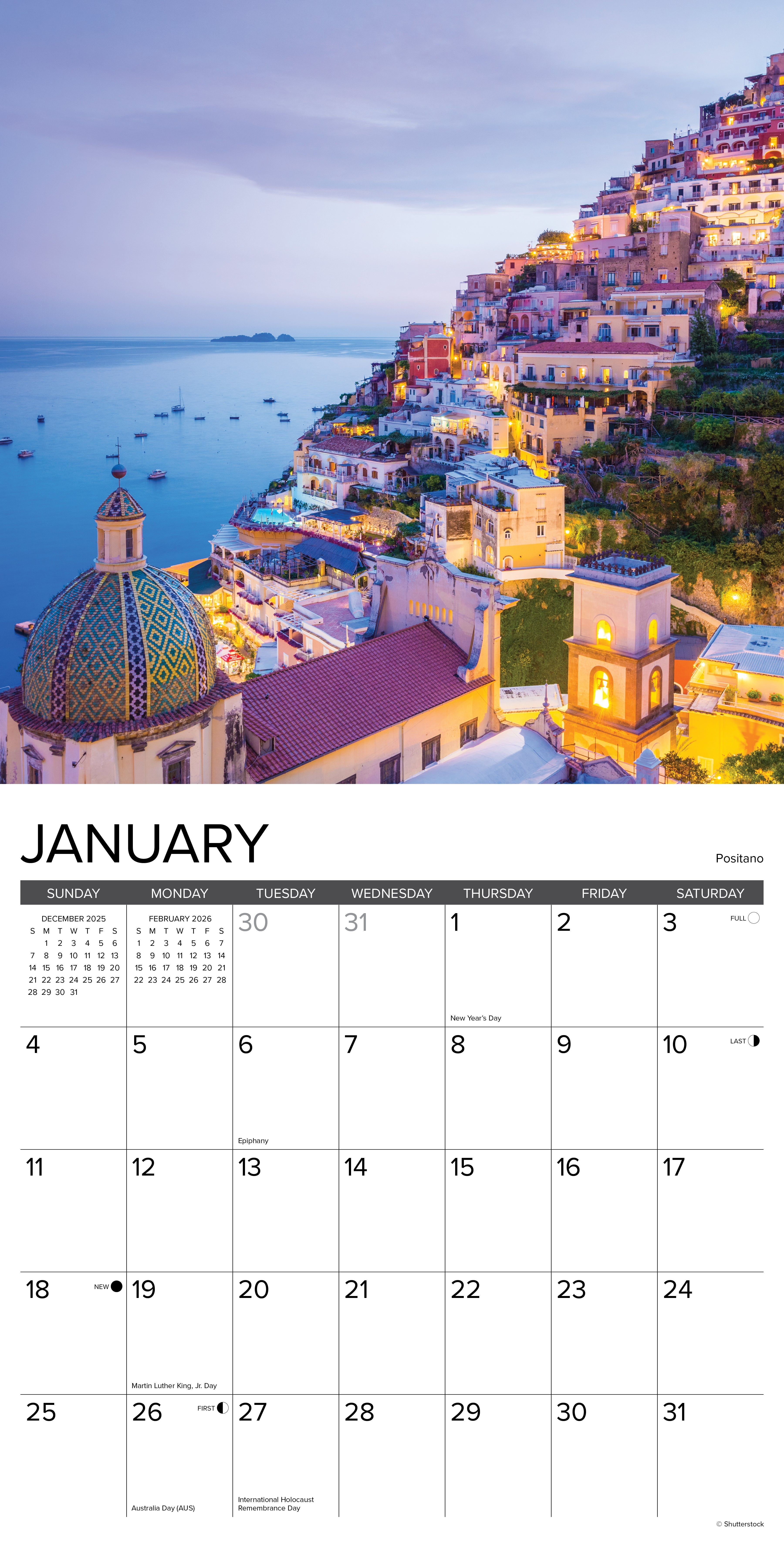 2026 Amalfi Coast - Square Wall Calendar
