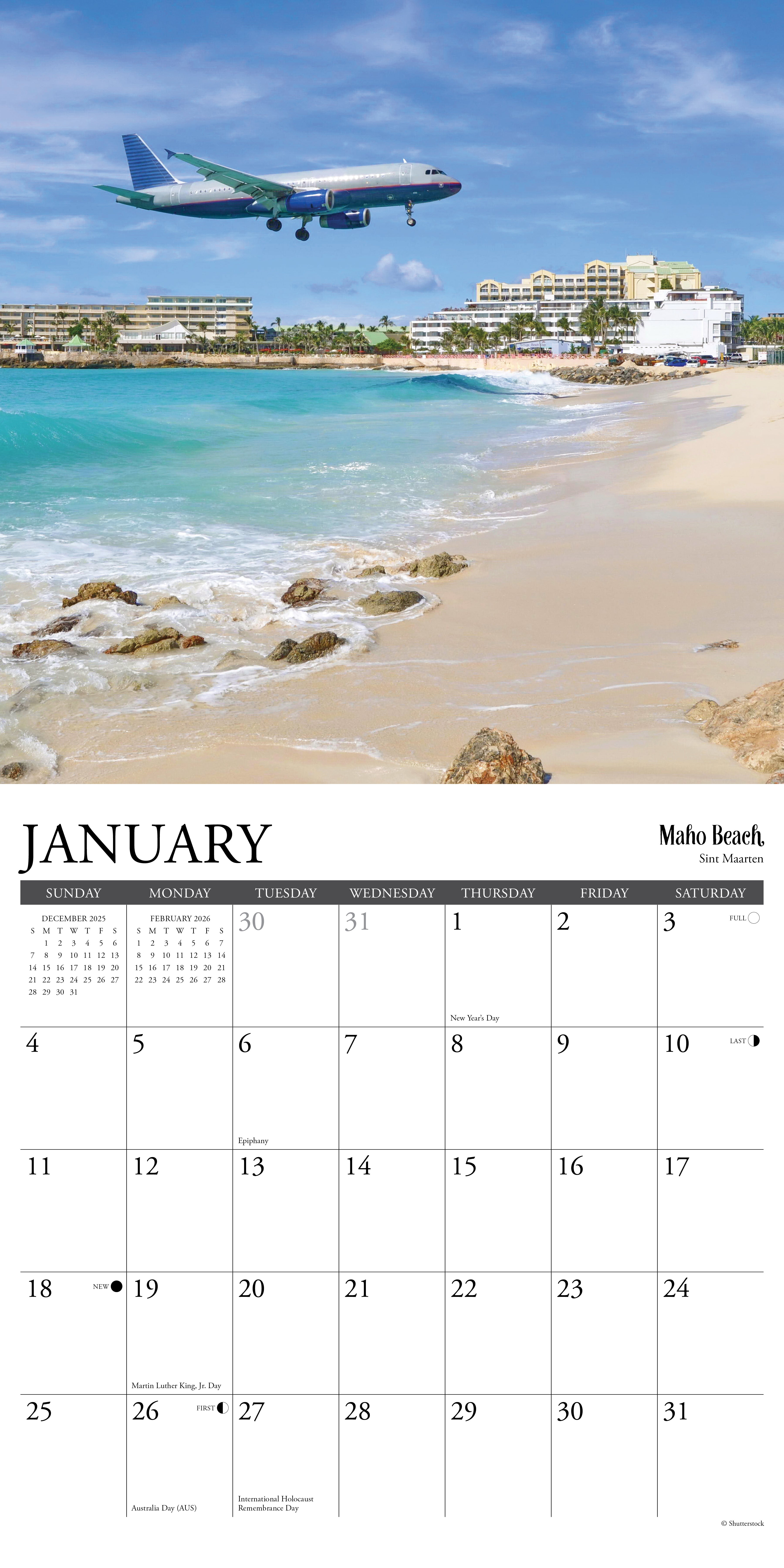 2026 World's Best Beaches - Square Wall Calendar