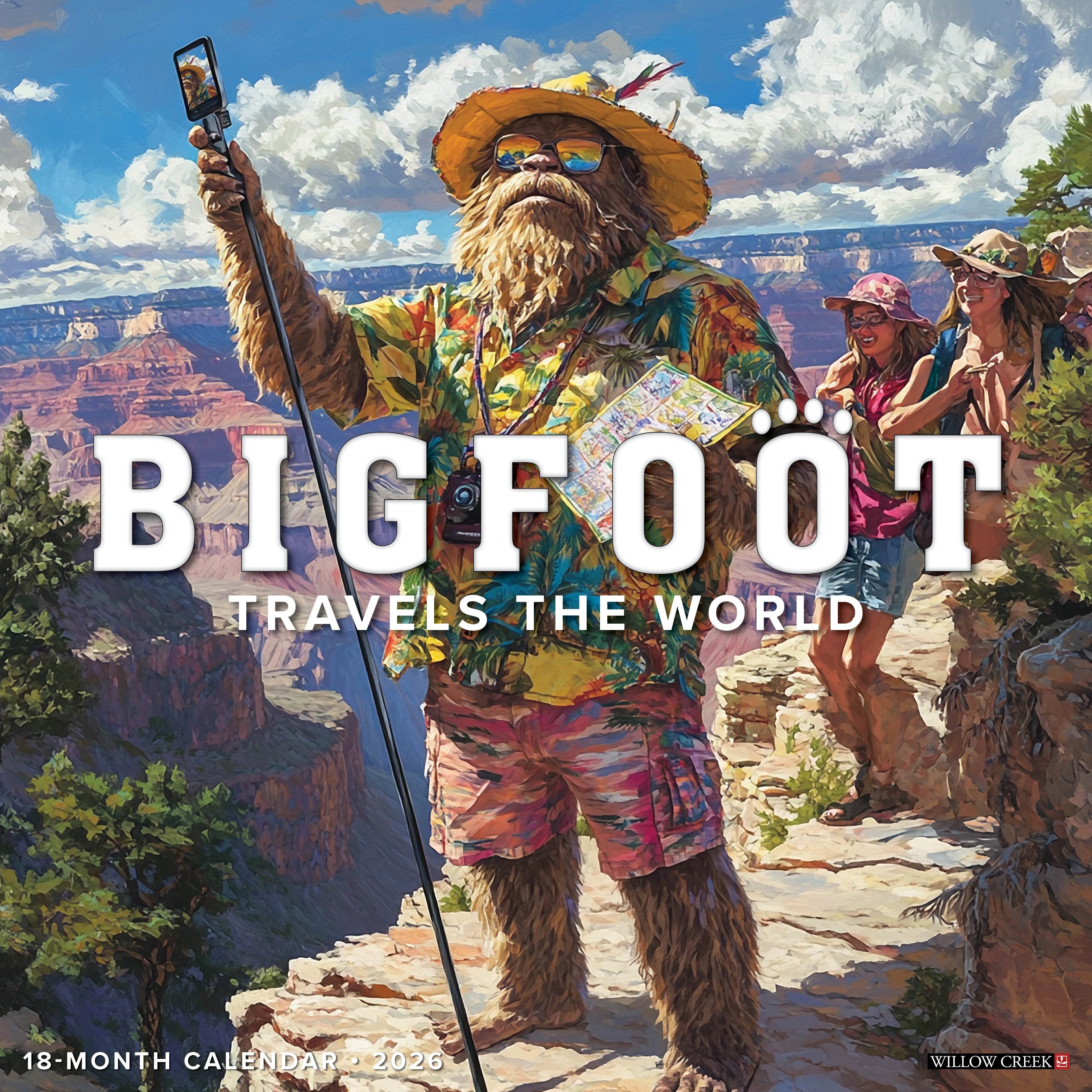 2026 Bigfoot Travels the World - Square Wall Calendar