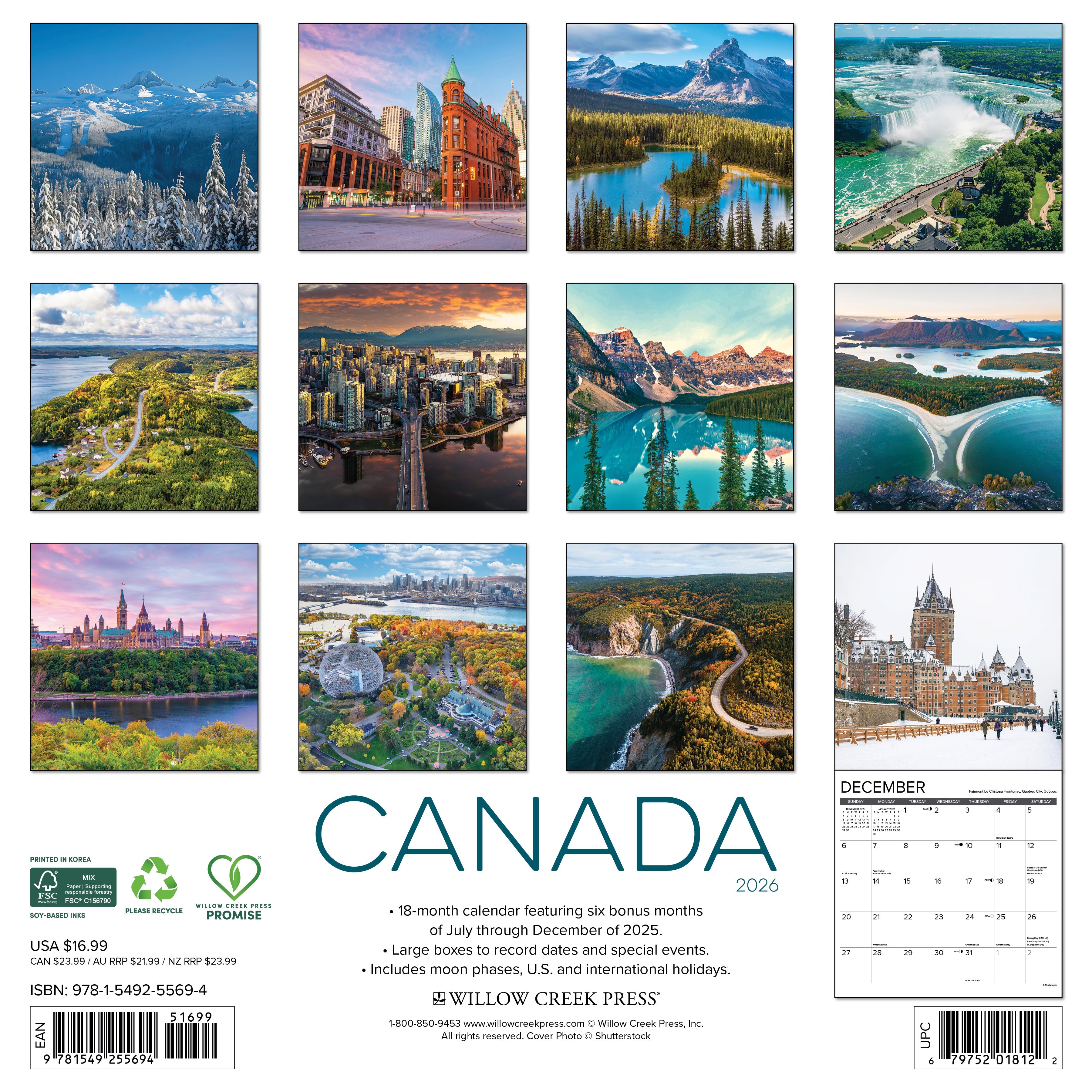 2026 Canada - Square Wall Calendar