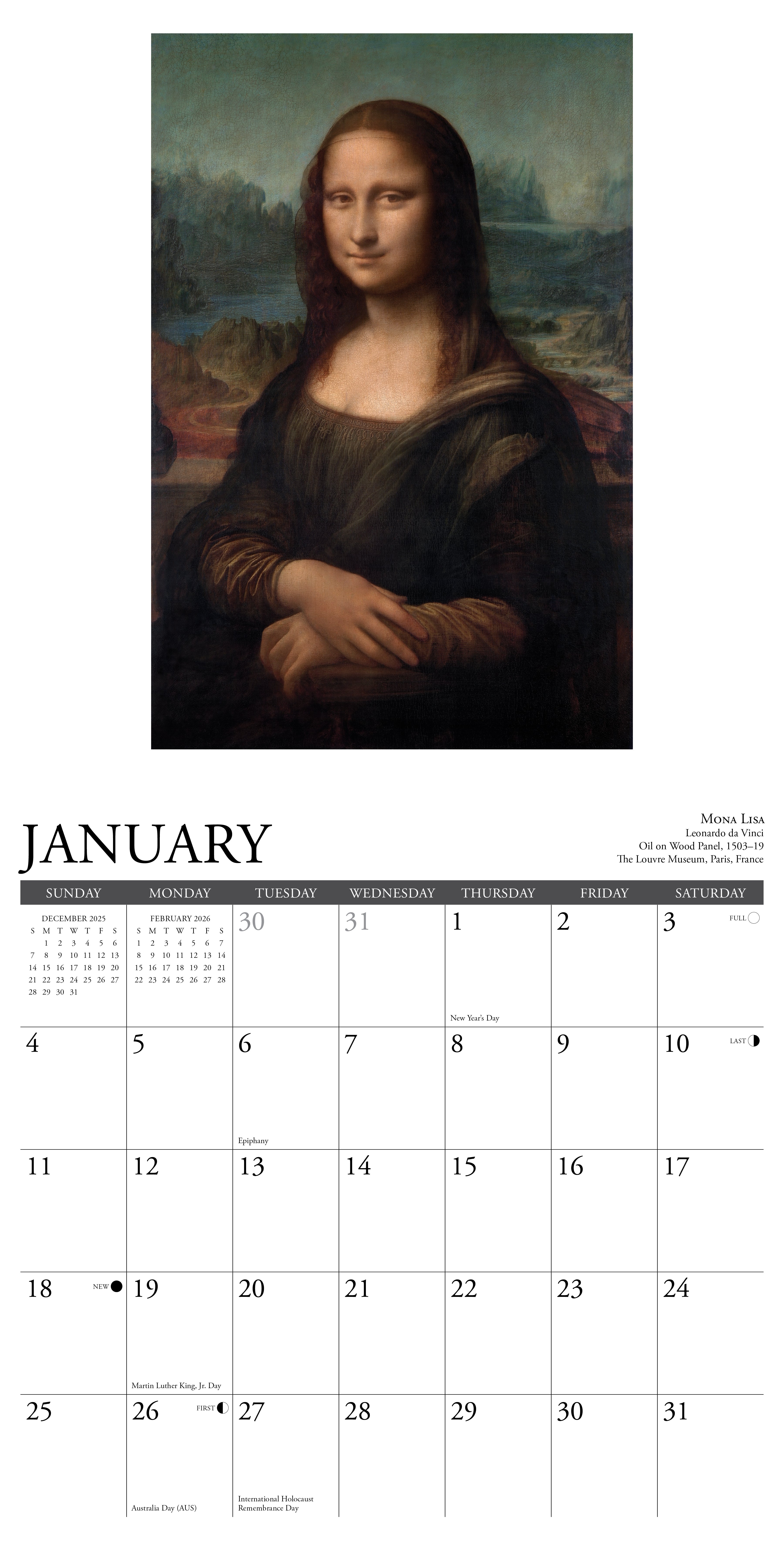 2026 Artistic Masterpieces - Square Wall Calendar