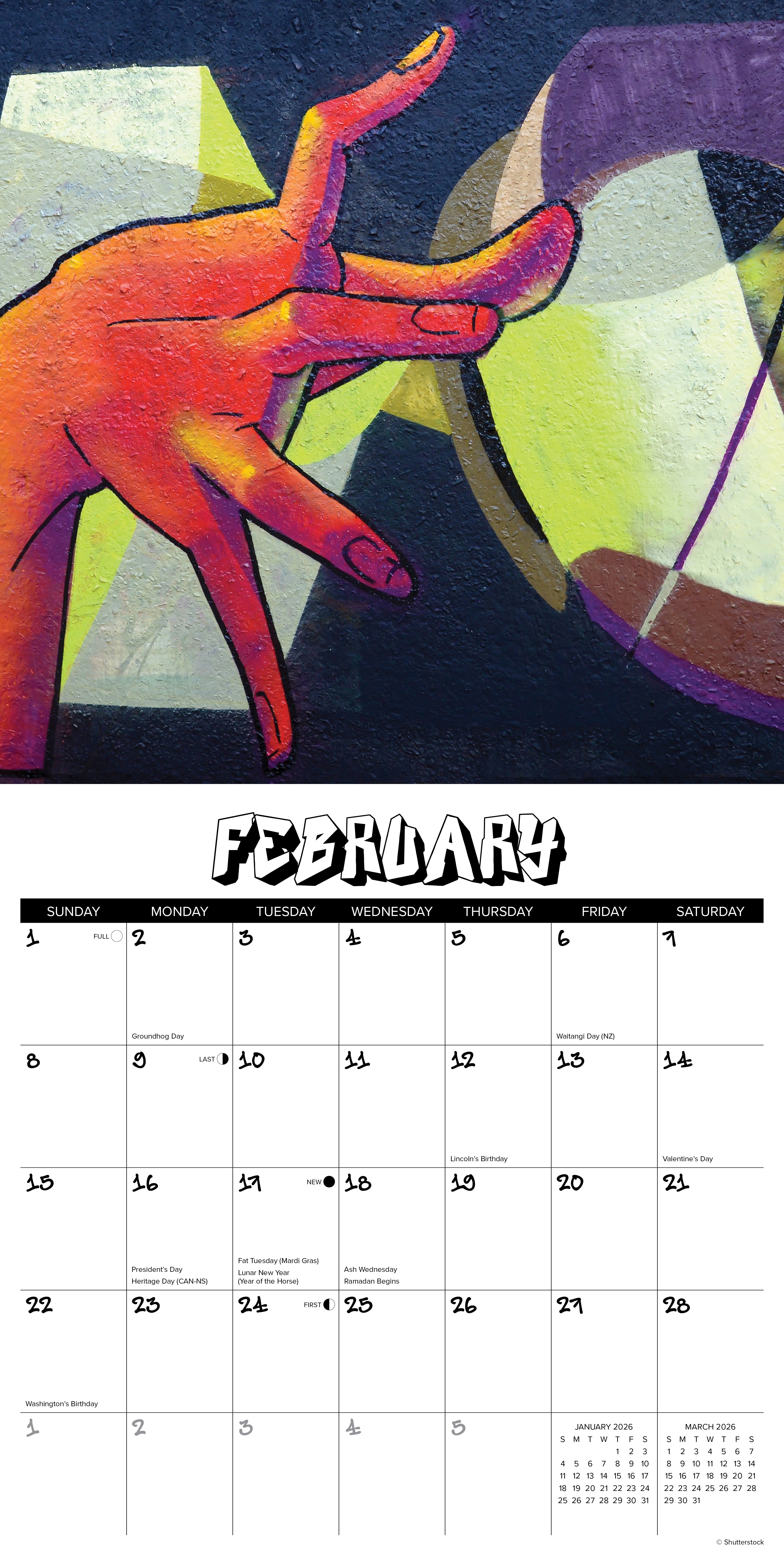 2026 Graffiti - Square Wall Calendar