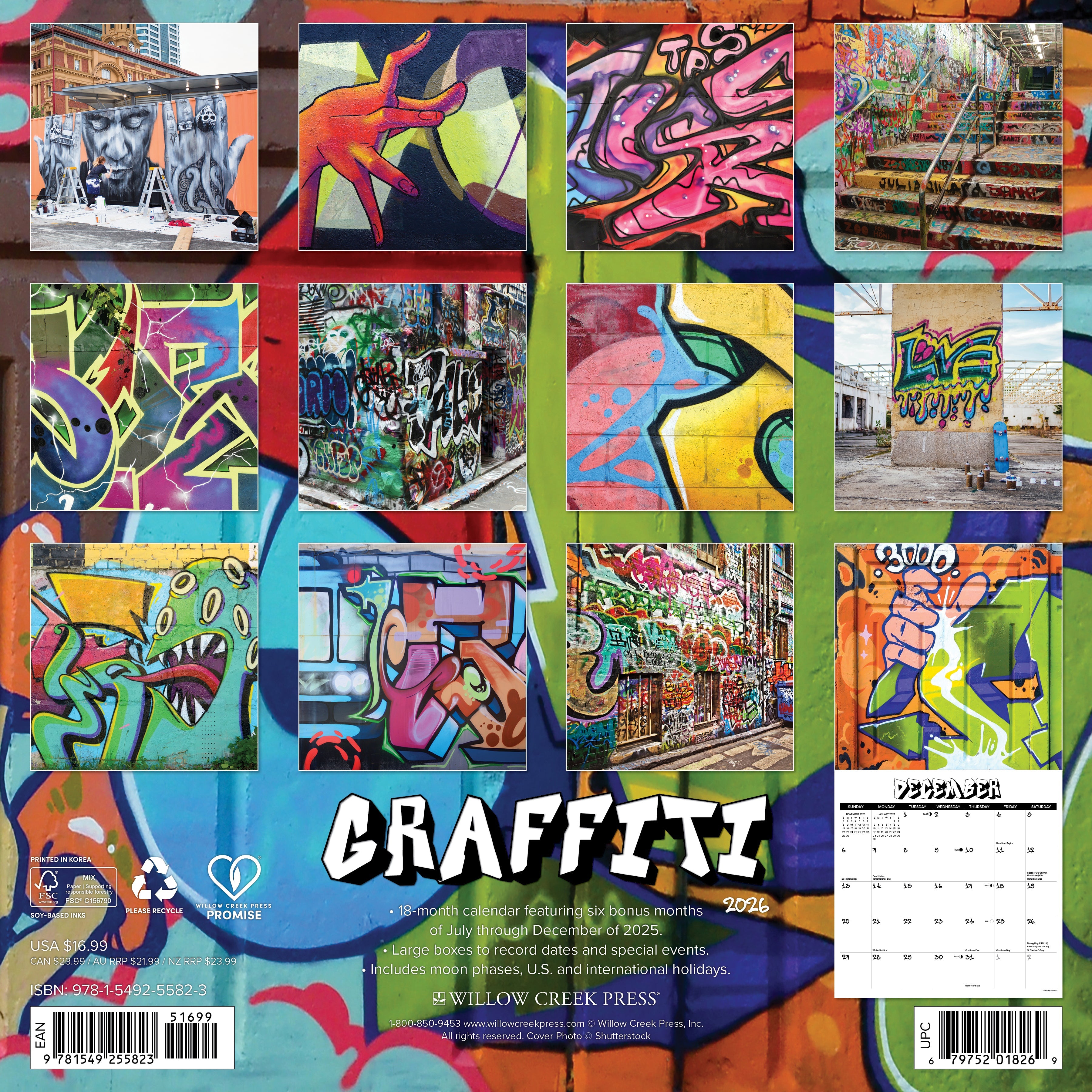 2026 Graffiti - Square Wall Calendar