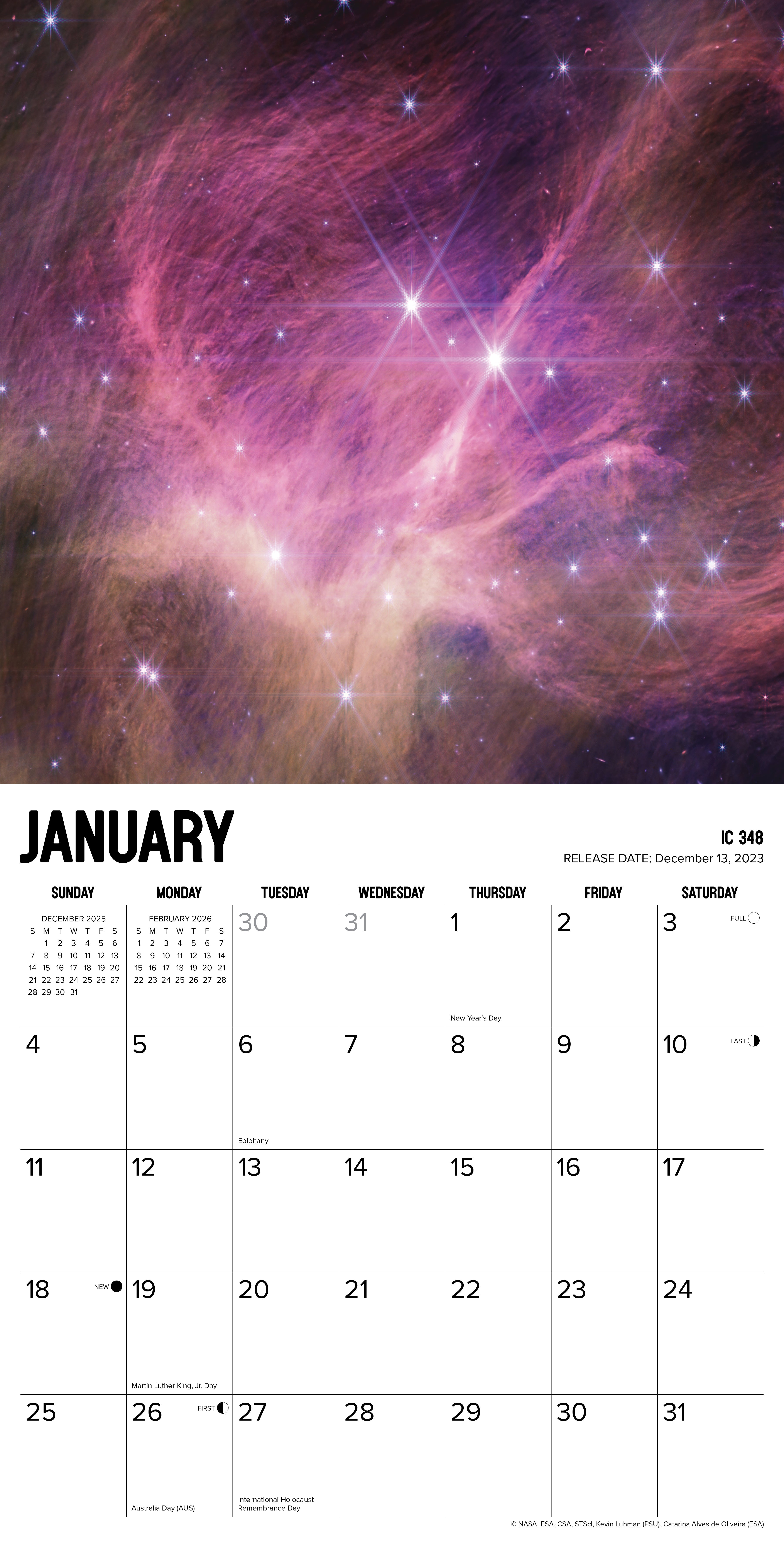 2026 James Webb Space Telescope - Square Wall Calendar