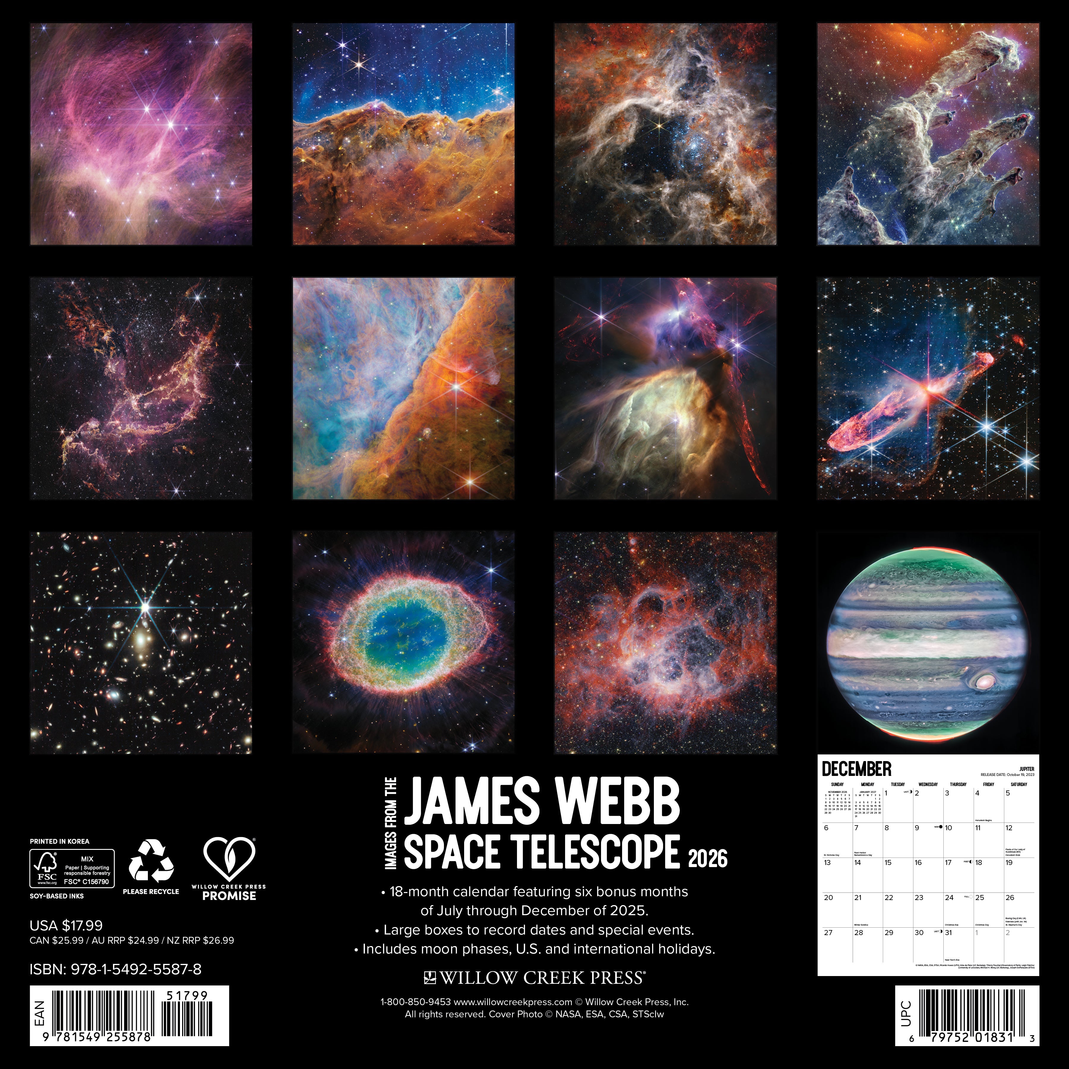 2026 James Webb Space Telescope - Square Wall Calendar