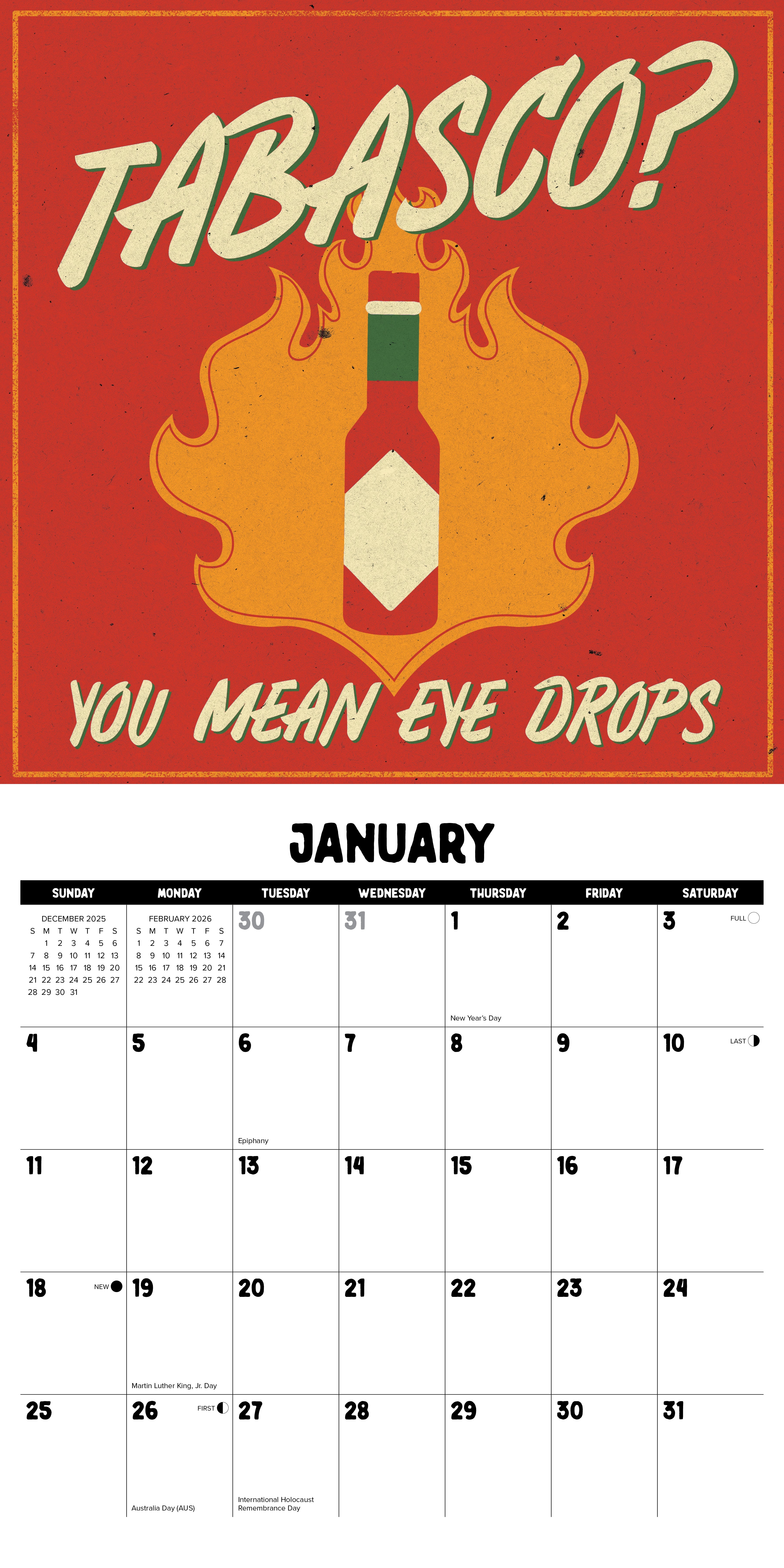 2026 The Tough Guy's Calendar - Square Wall Calendar