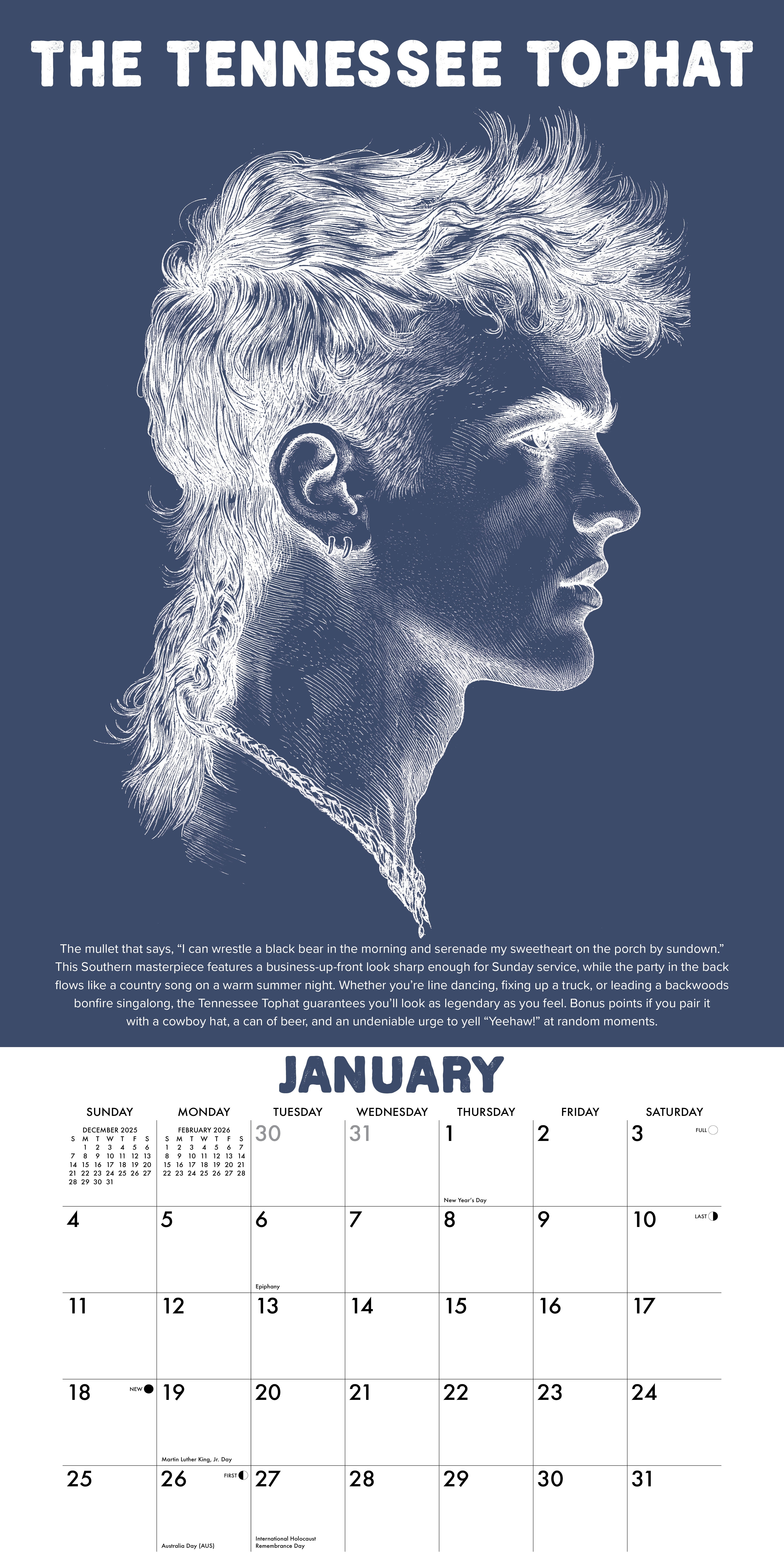 2026 Mullet Masterpieces - Square Wall Calendar