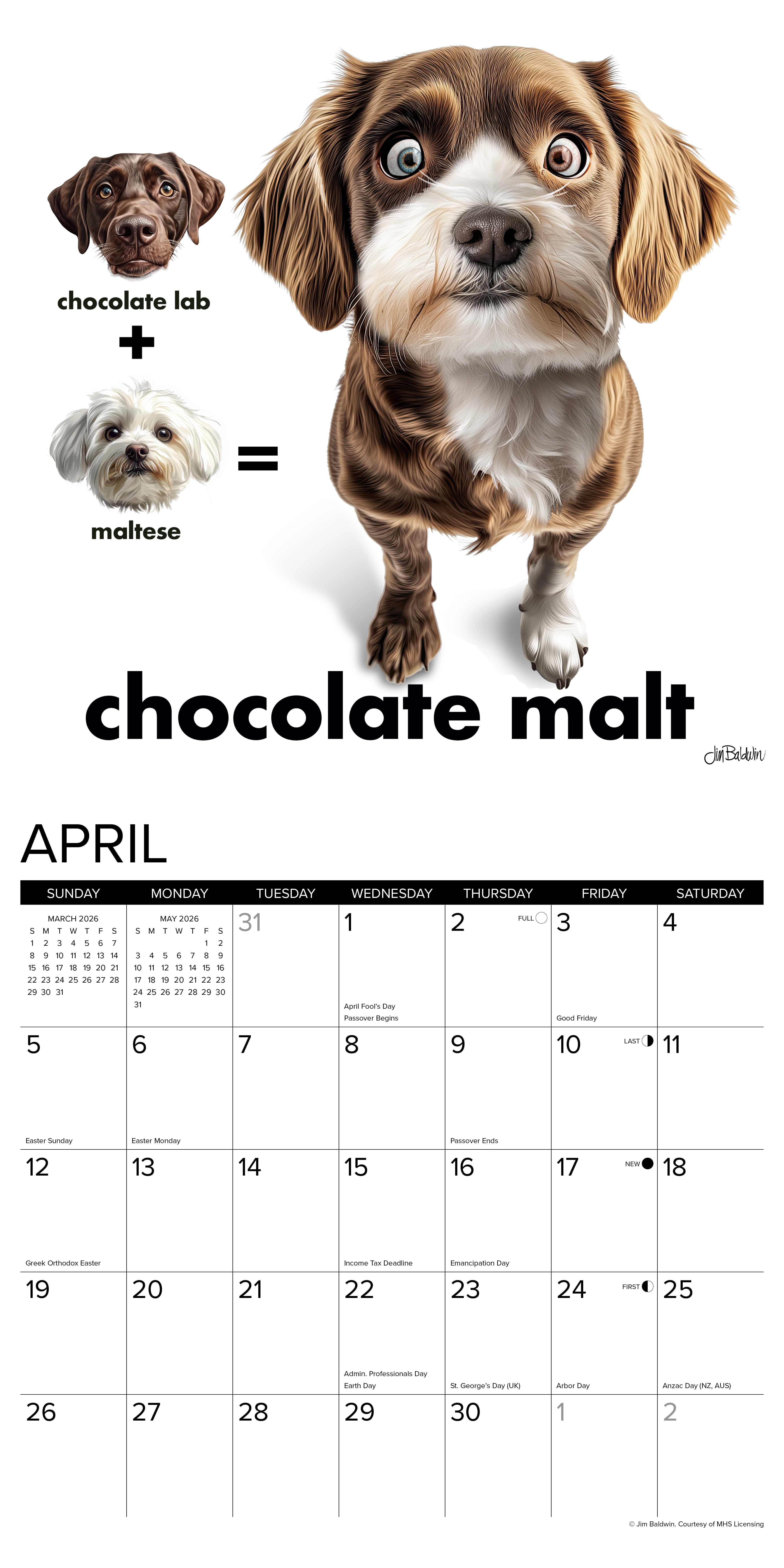 2026 Mutt Mashups - Square Wall Calendar