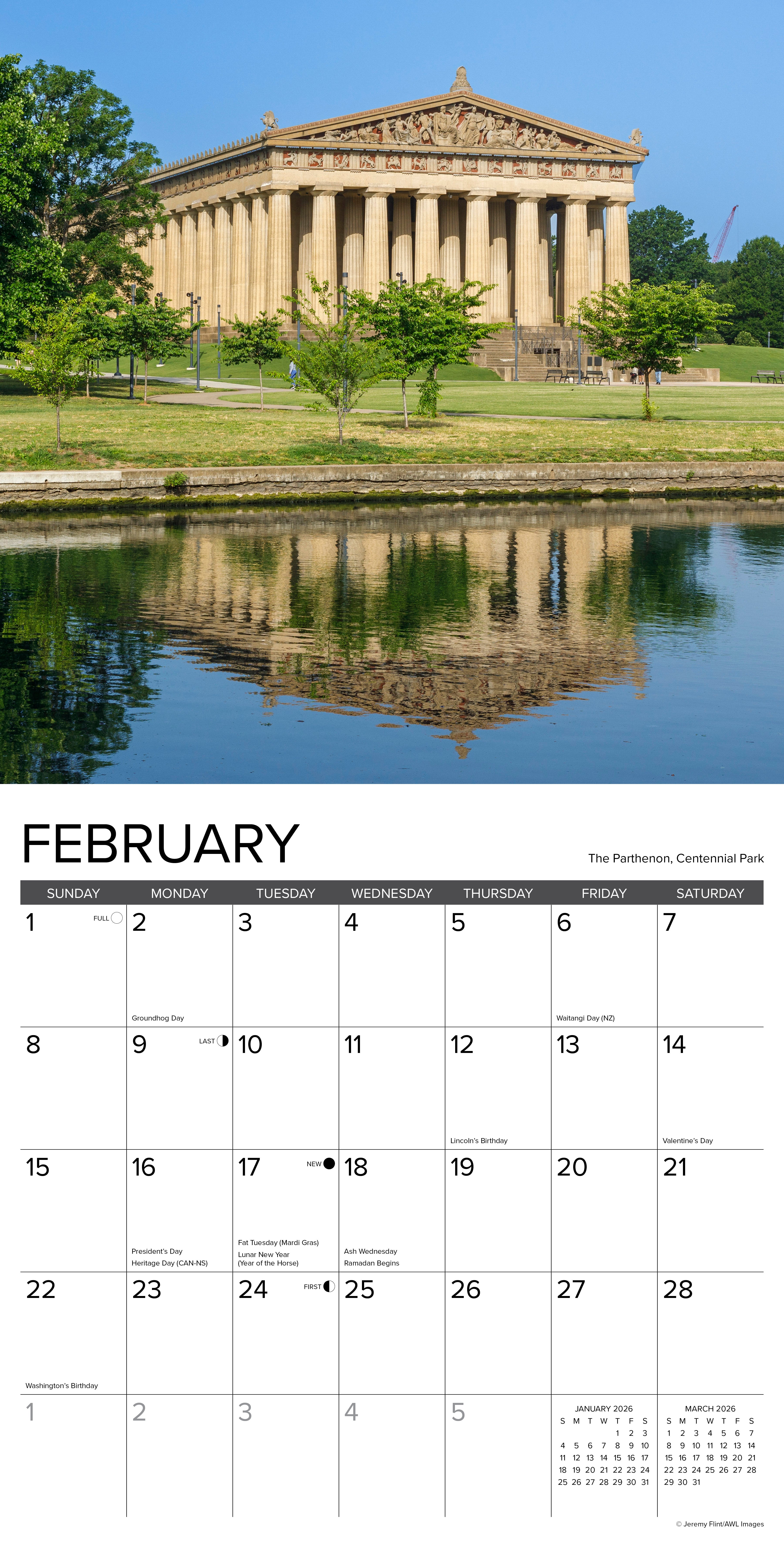 2026 Nashville - Square Wall Calendar