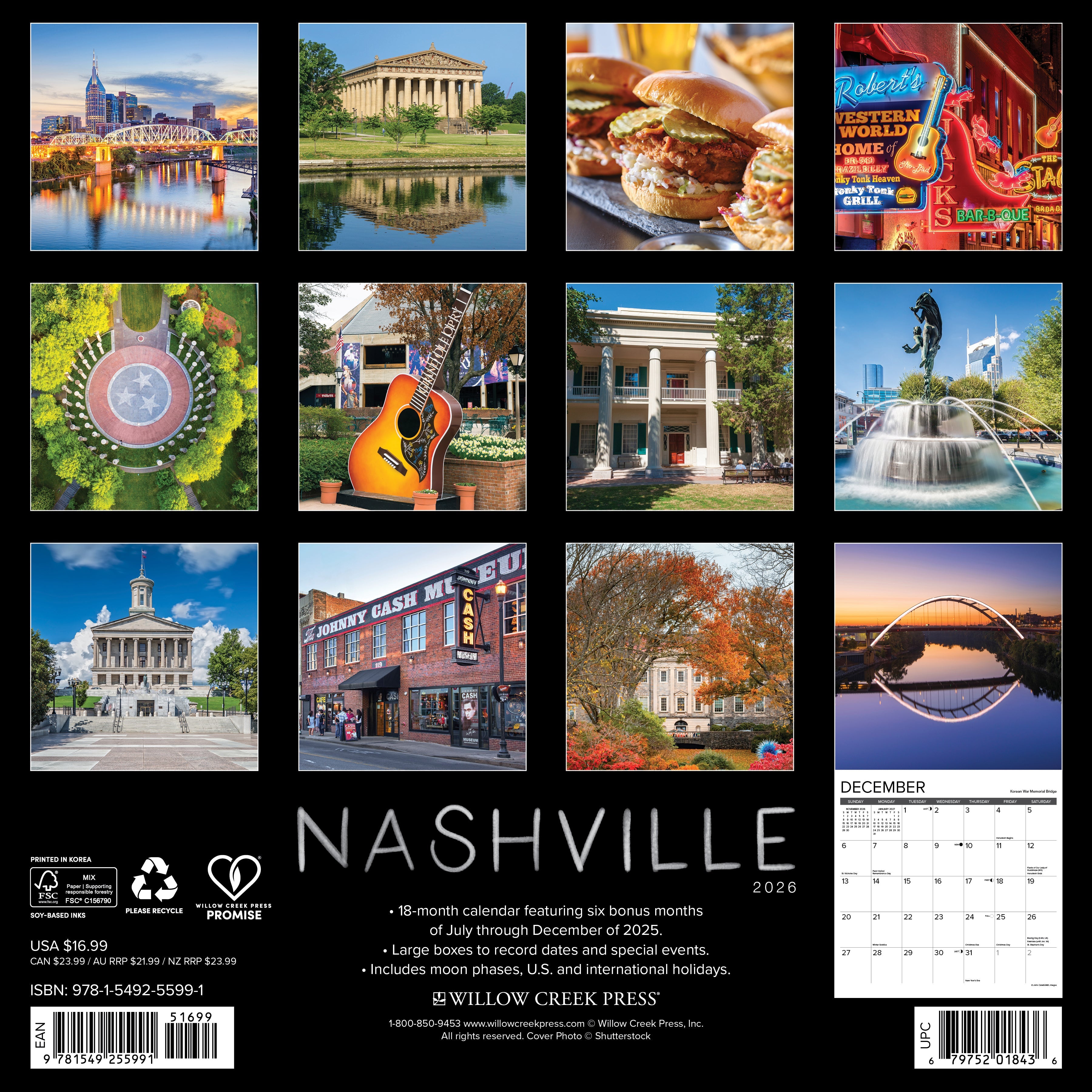 2026 Nashville - Square Wall Calendar