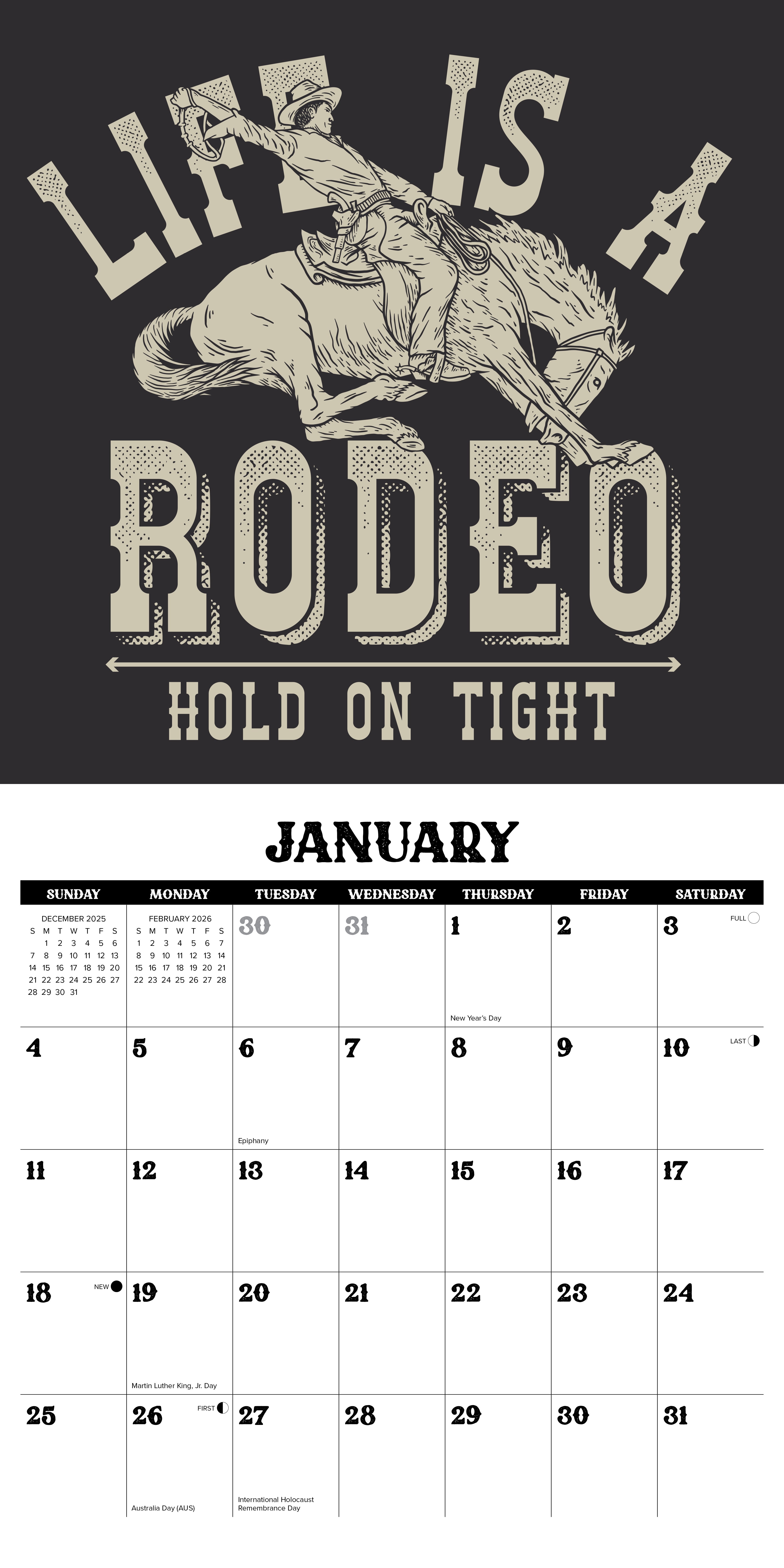 2026 Not My First Rodeo - Square Wall Calendar
