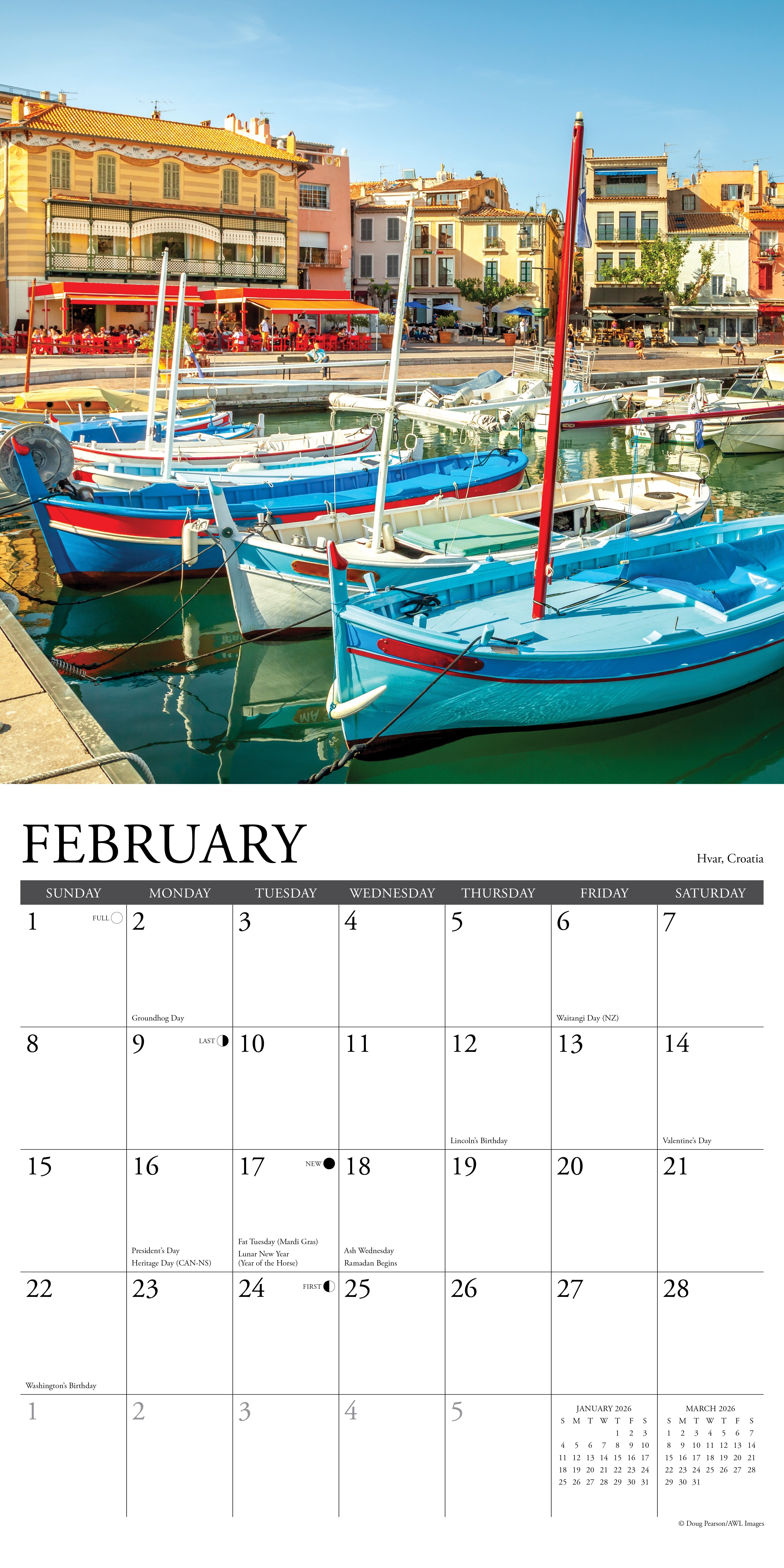 2026 Seaside Towns - Square Wall Calendar