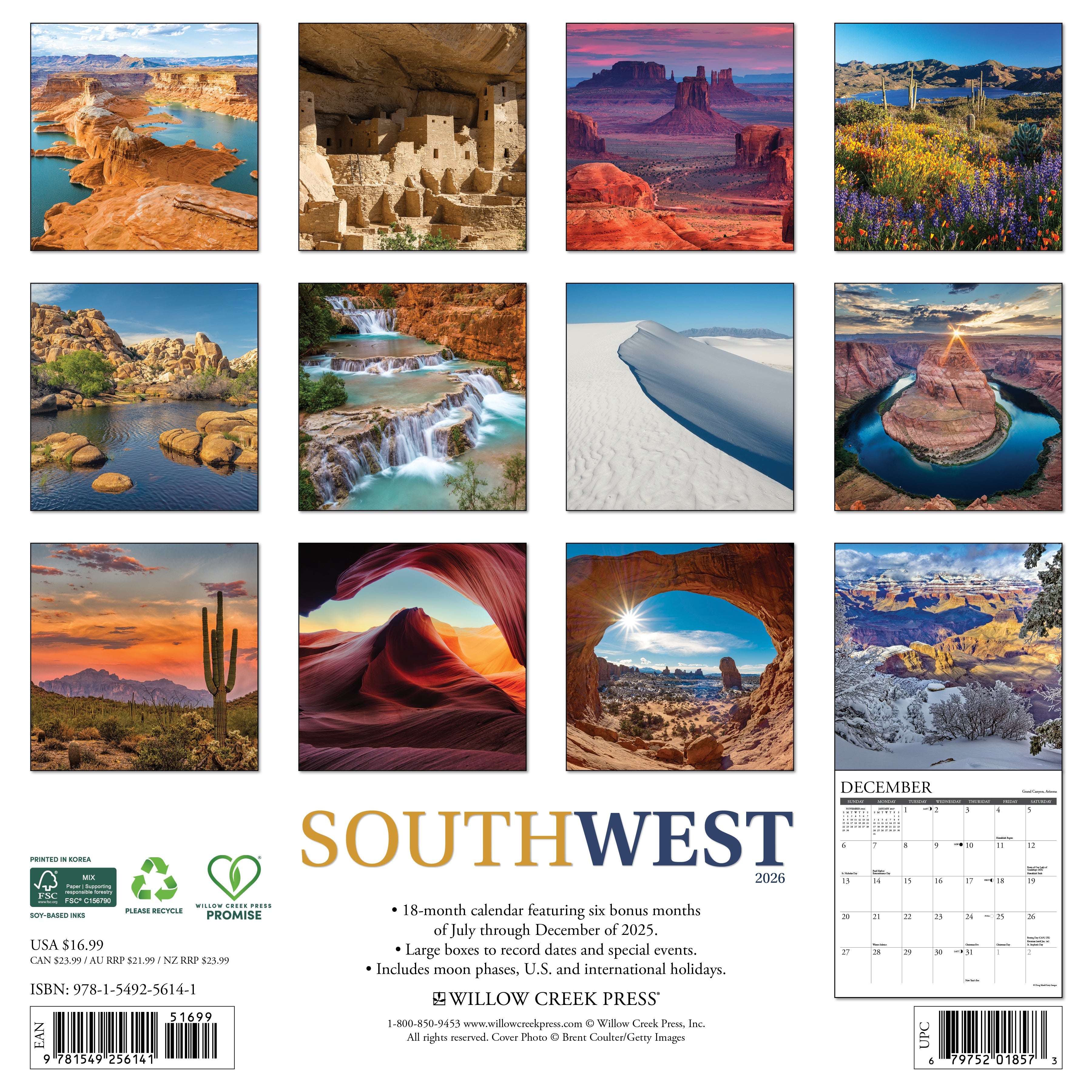 2026 Southwest - Square Wall Calendar