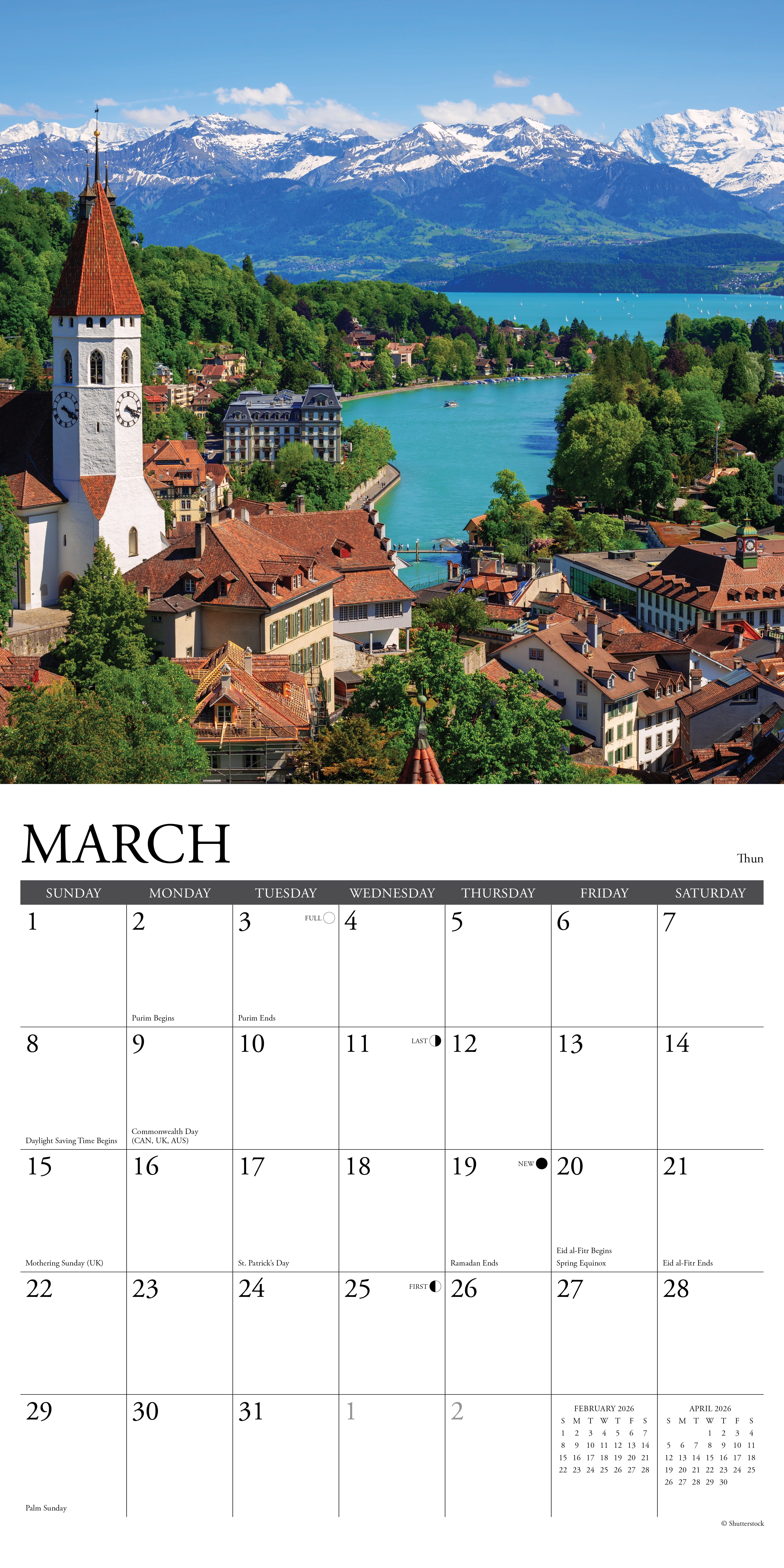 2026 Switzerland - Square Wall Calendar