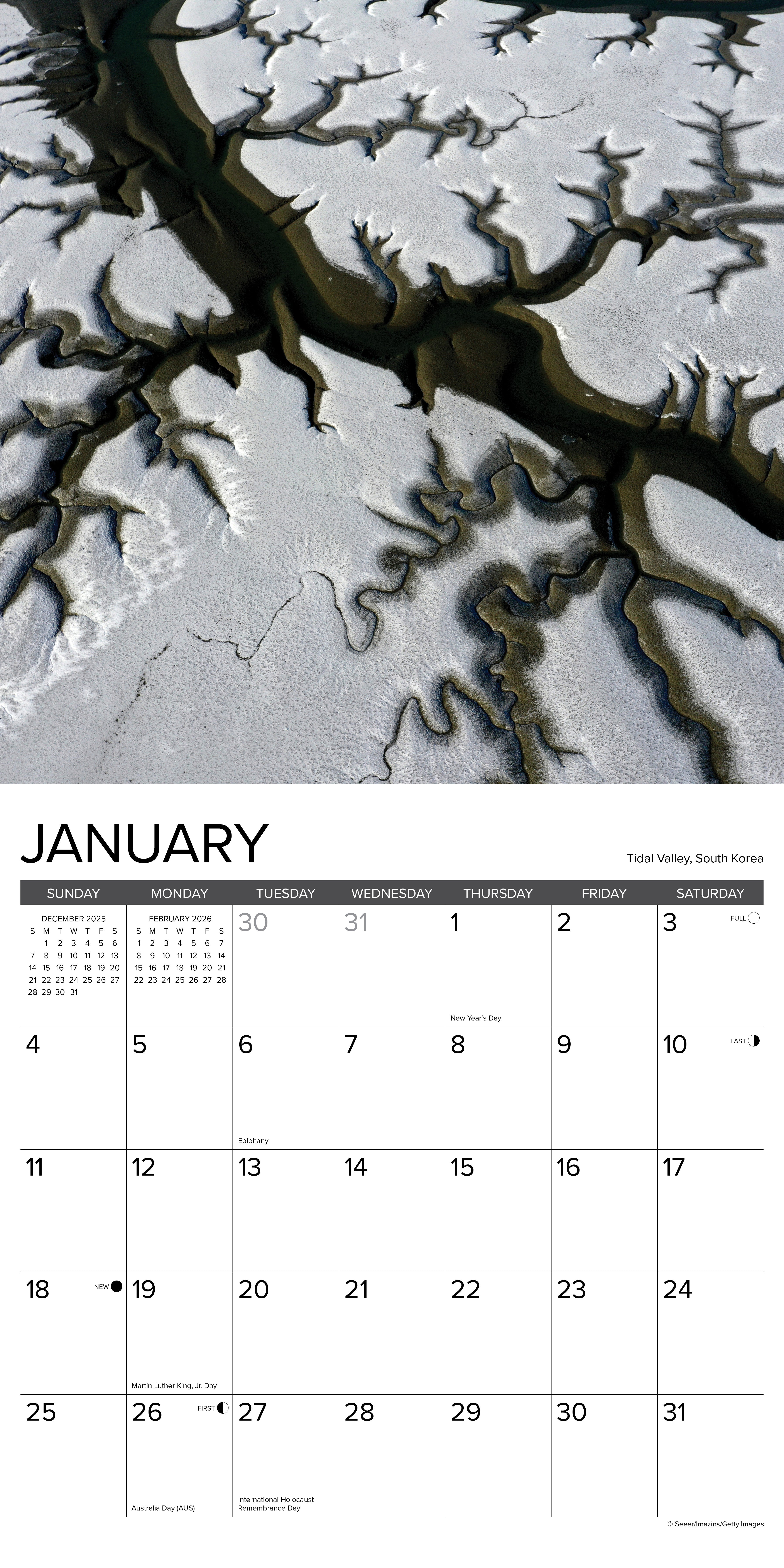 2026 View From Above - Square Wall Calendar
