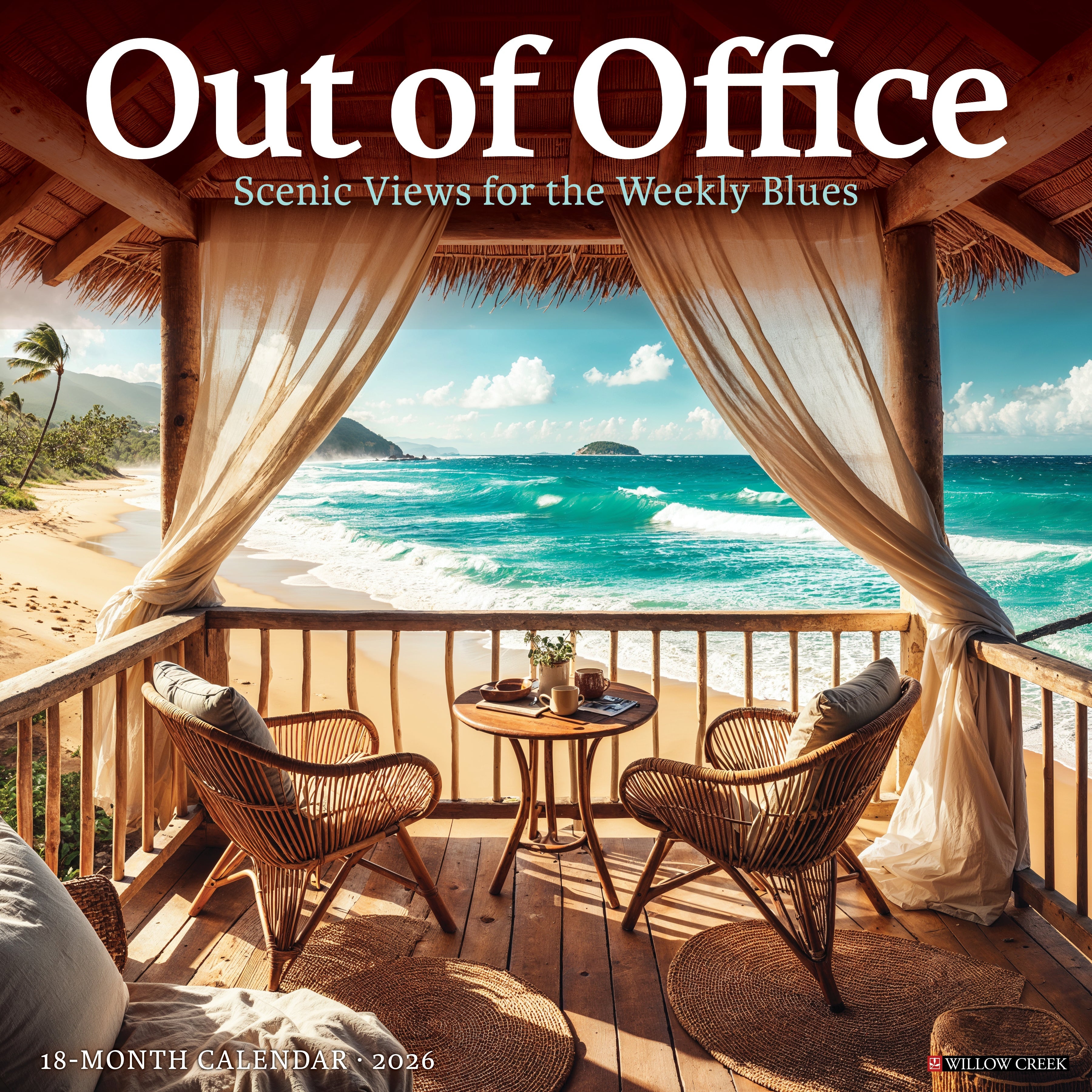 2026 Out of Office: Scenic Views for the Weekly Blues - Square Wall Calendar