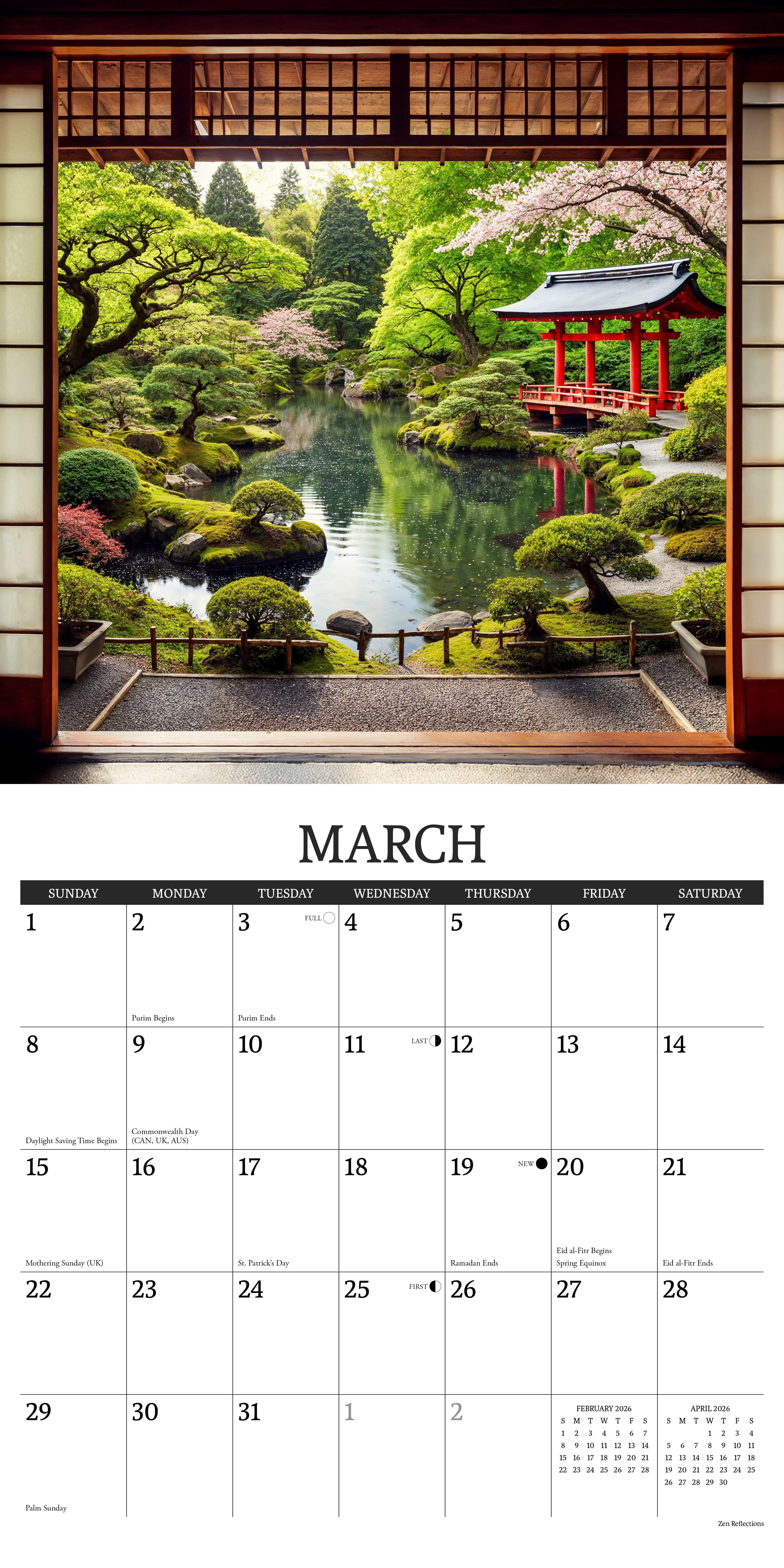 2026 Out of Office: Scenic Views for the Weekly Blues - Square Wall Calendar